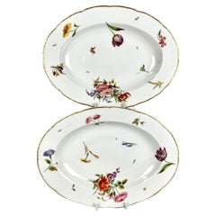 Platos Derby Antiguos Estilo Meissen Pintados a Mano Inglaterra Circa 1810
