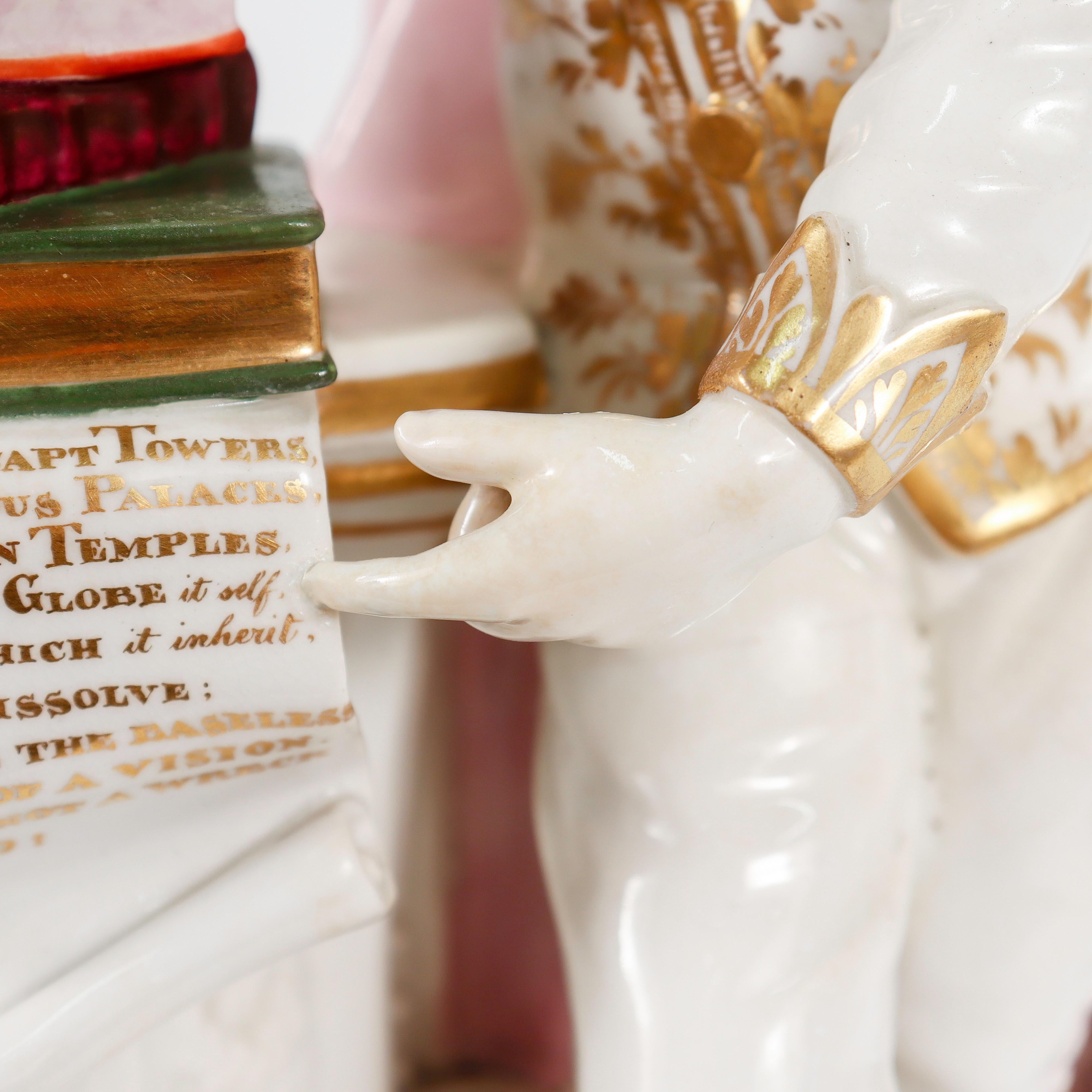Figurilla antigua de porcelana Derby de William Shakespeare Model No. 305 en venta 10