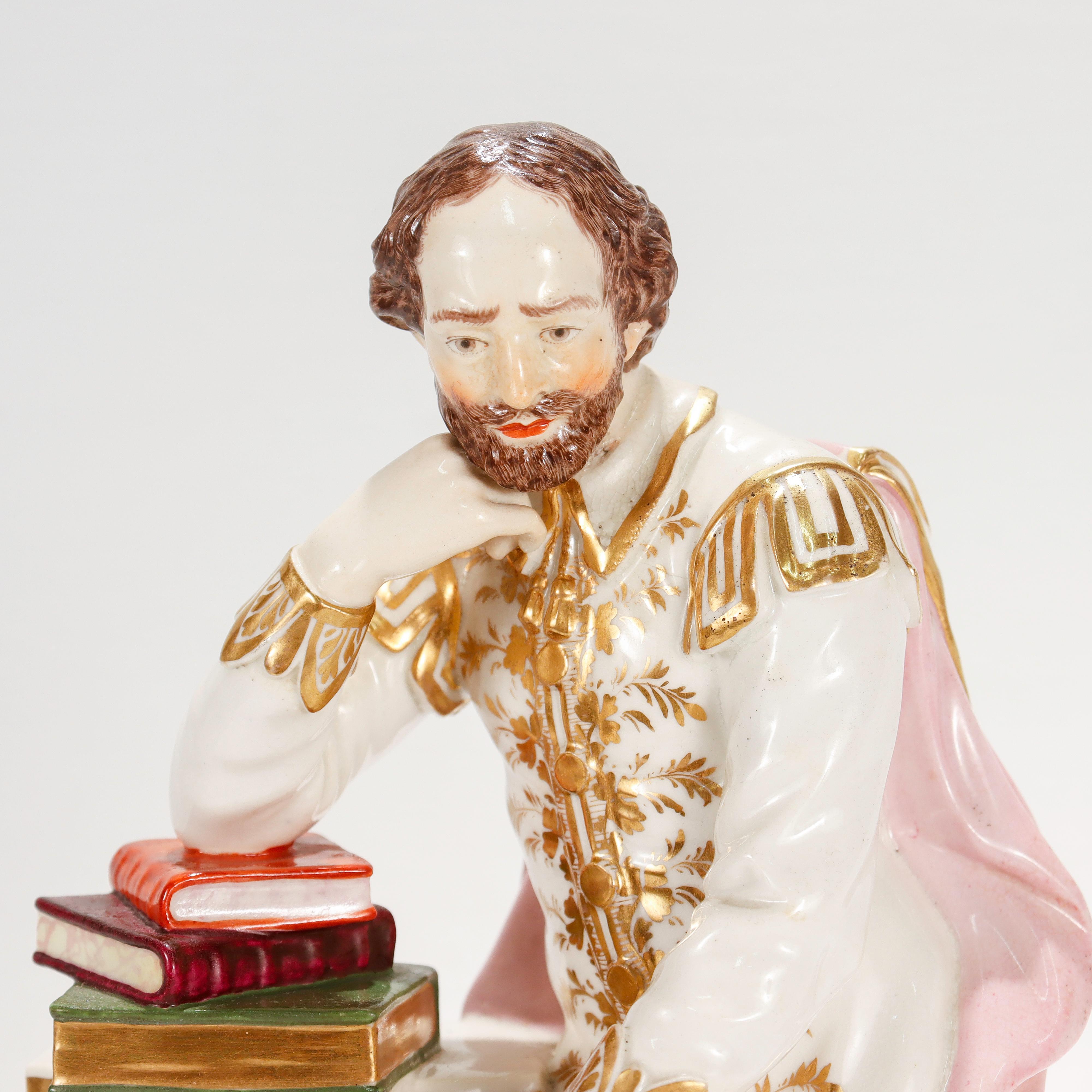 Regency Ancienne figurine en porcelaine de Derby de William Shakespeare modèle n° 305 en vente