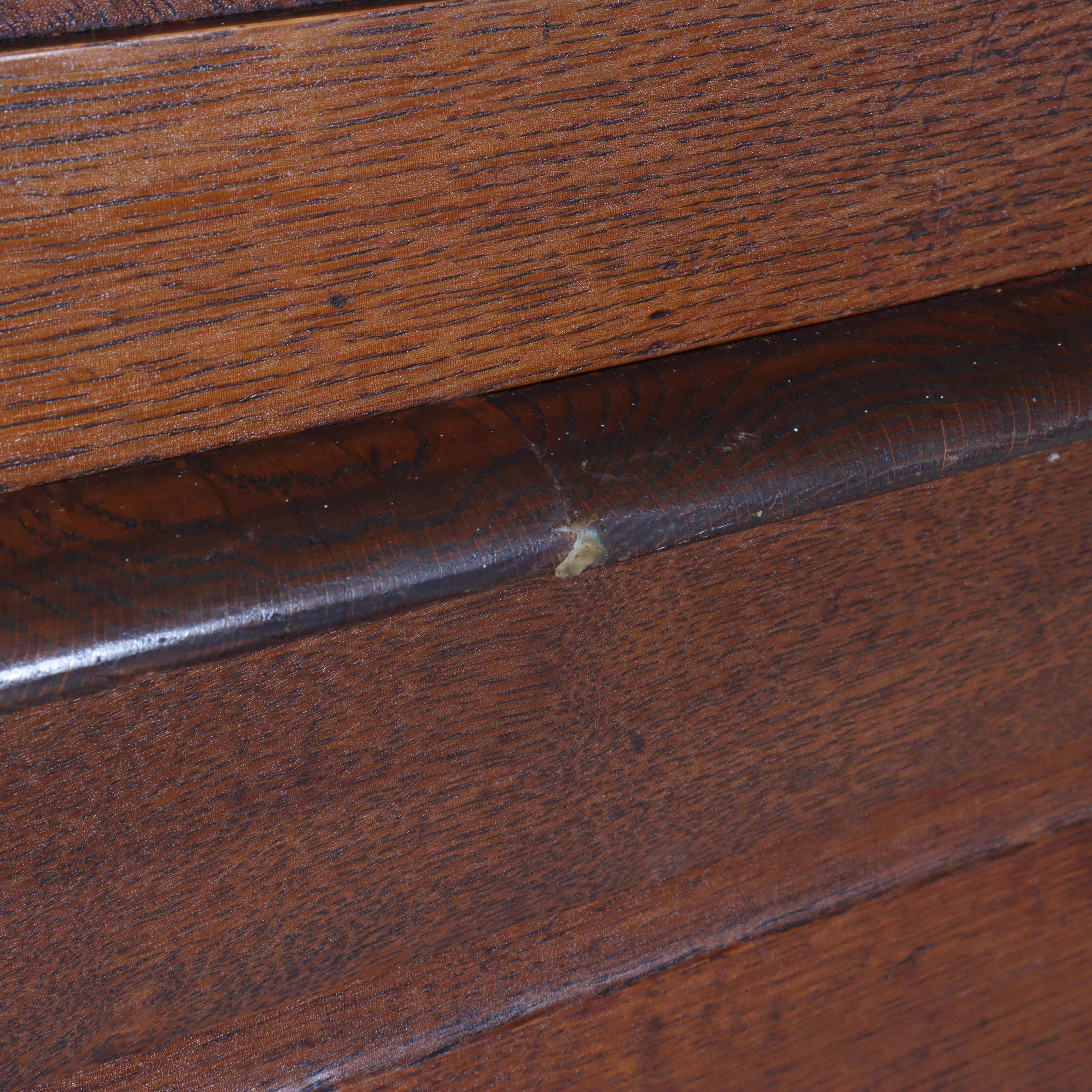 Antique Derby School Oak Paneled Roll Top Desk C1900 For Sale 9