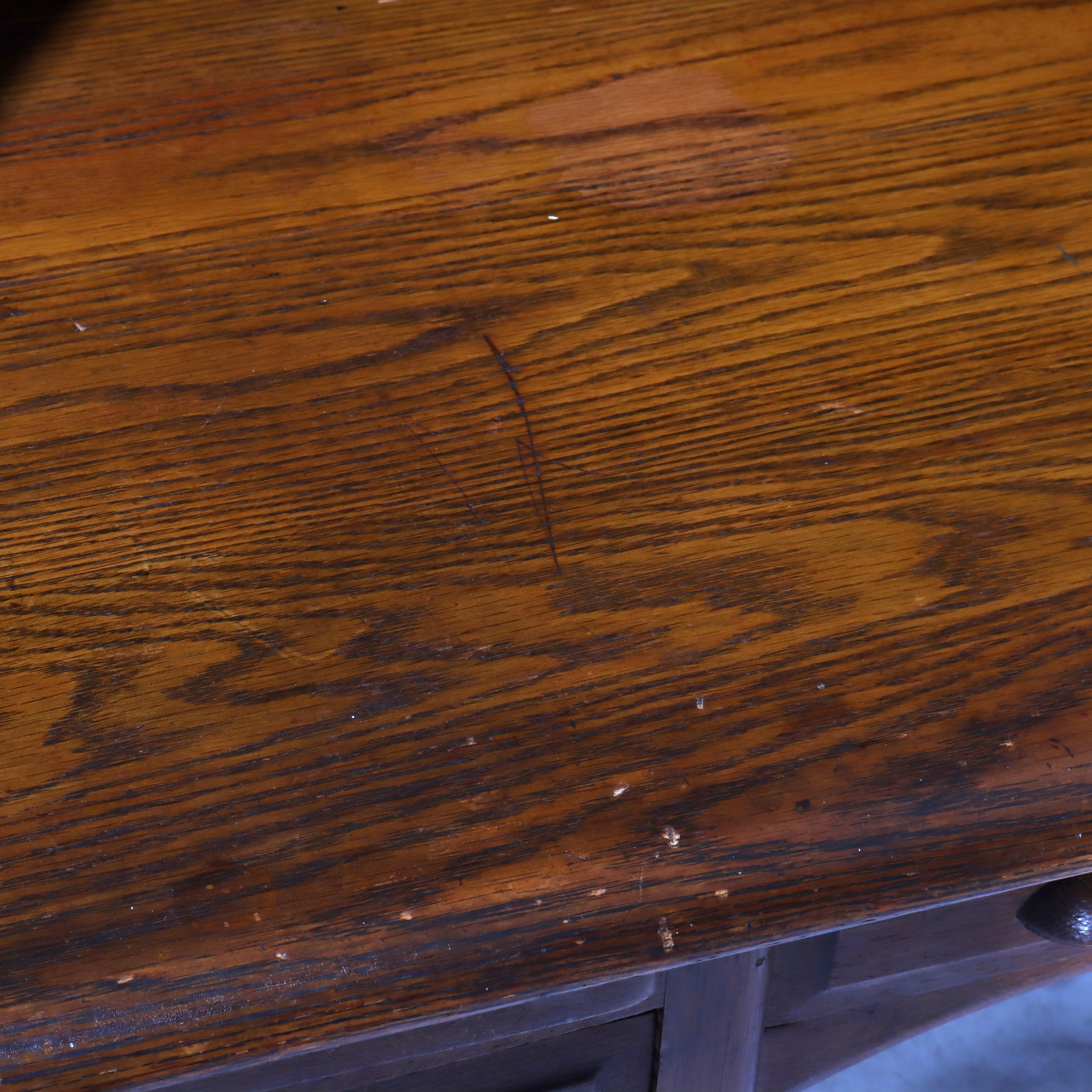 Antique Derby School Oak Paneled Roll Top Desk C1900 For Sale 12