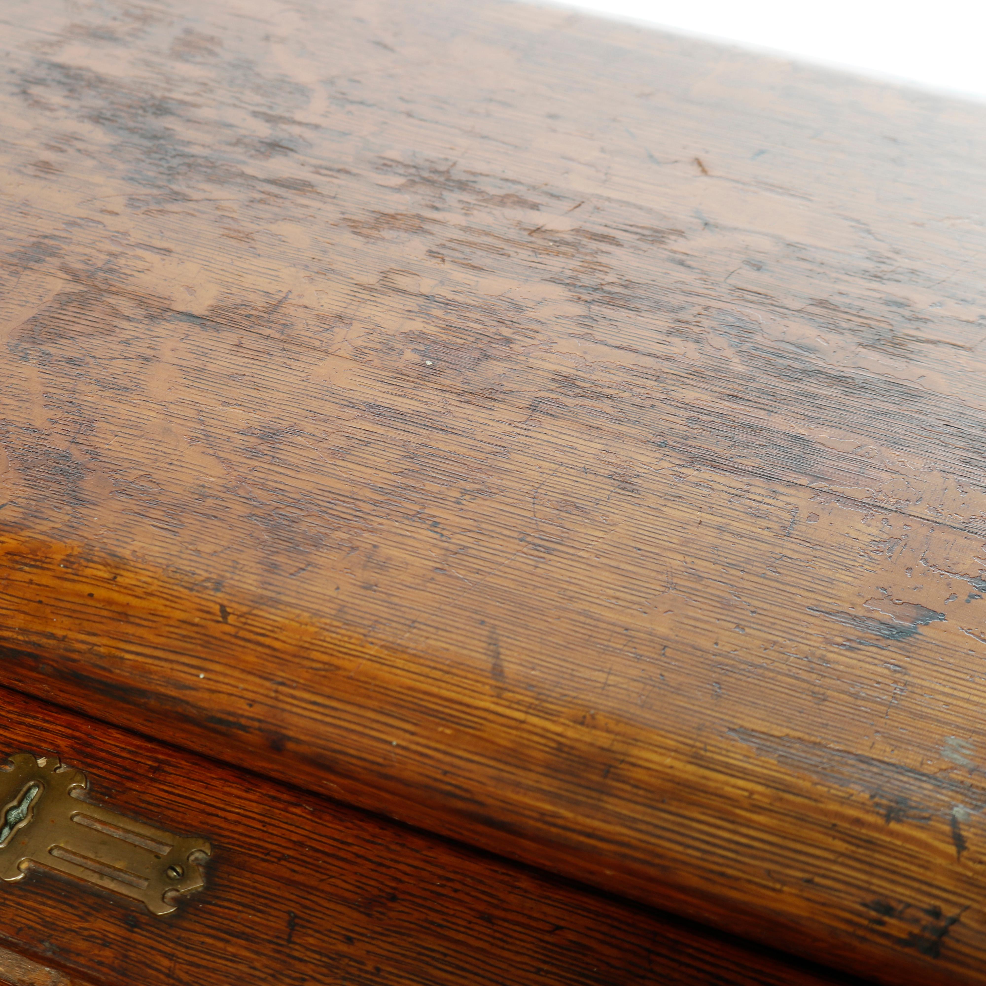 Antique Derby School Paneled Oak Roll Top Desk with Full Interior, C1900 For Sale 8