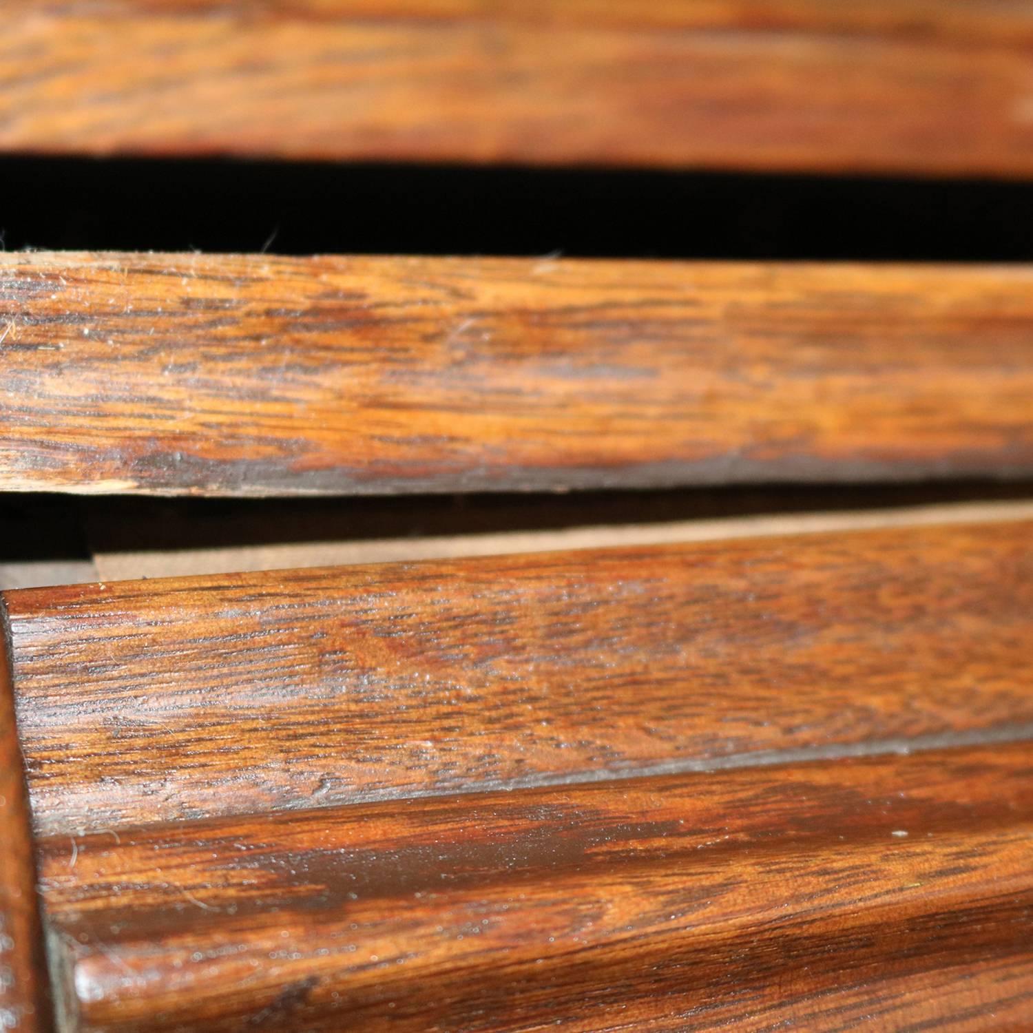 Antique Derby School Paneled Quarter Sawn Oak S-Roll Top Desk by Cutler 2