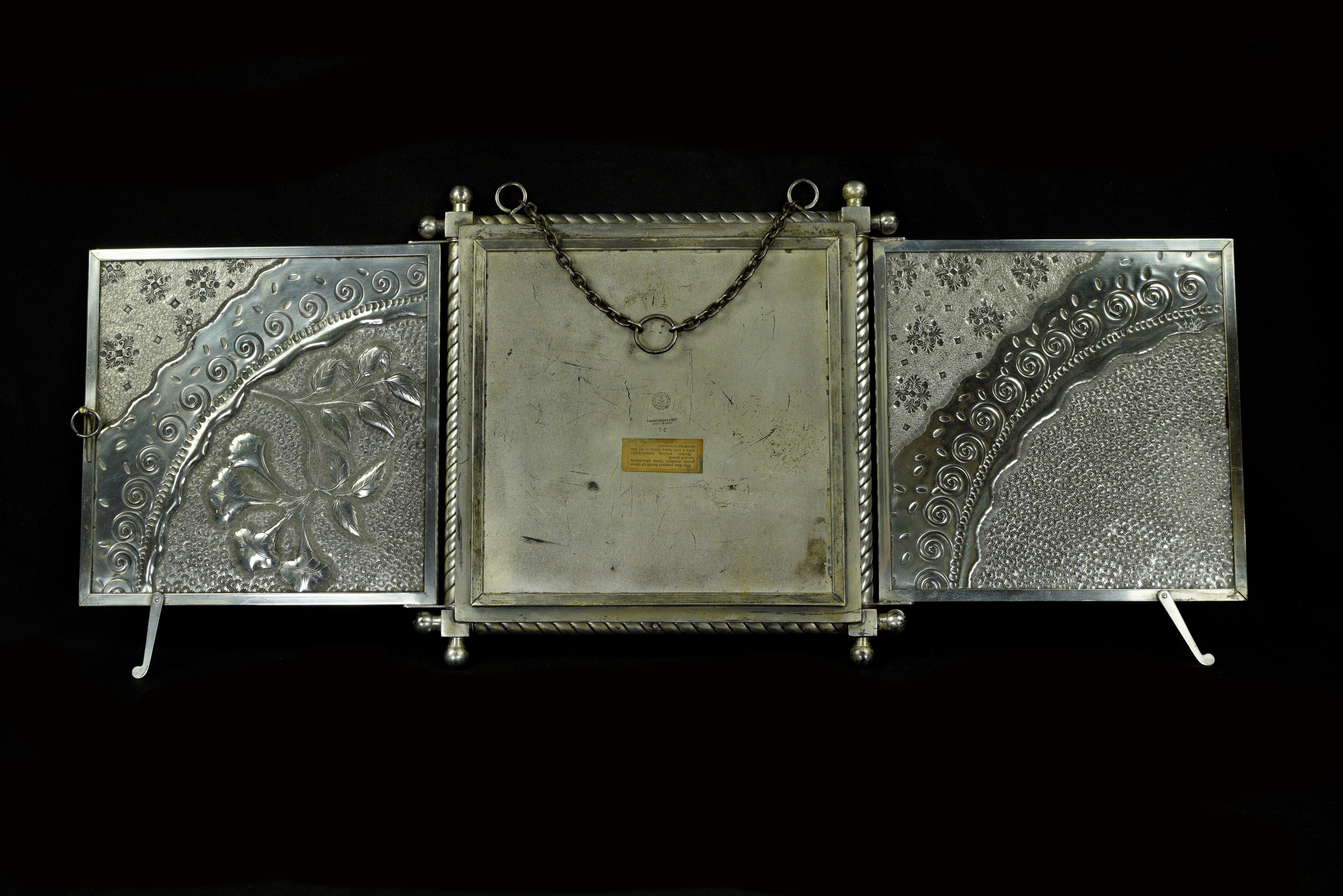 Antike Derby Silver Co. Silver Tri-Fold Rasierspiegel im Angebot 6