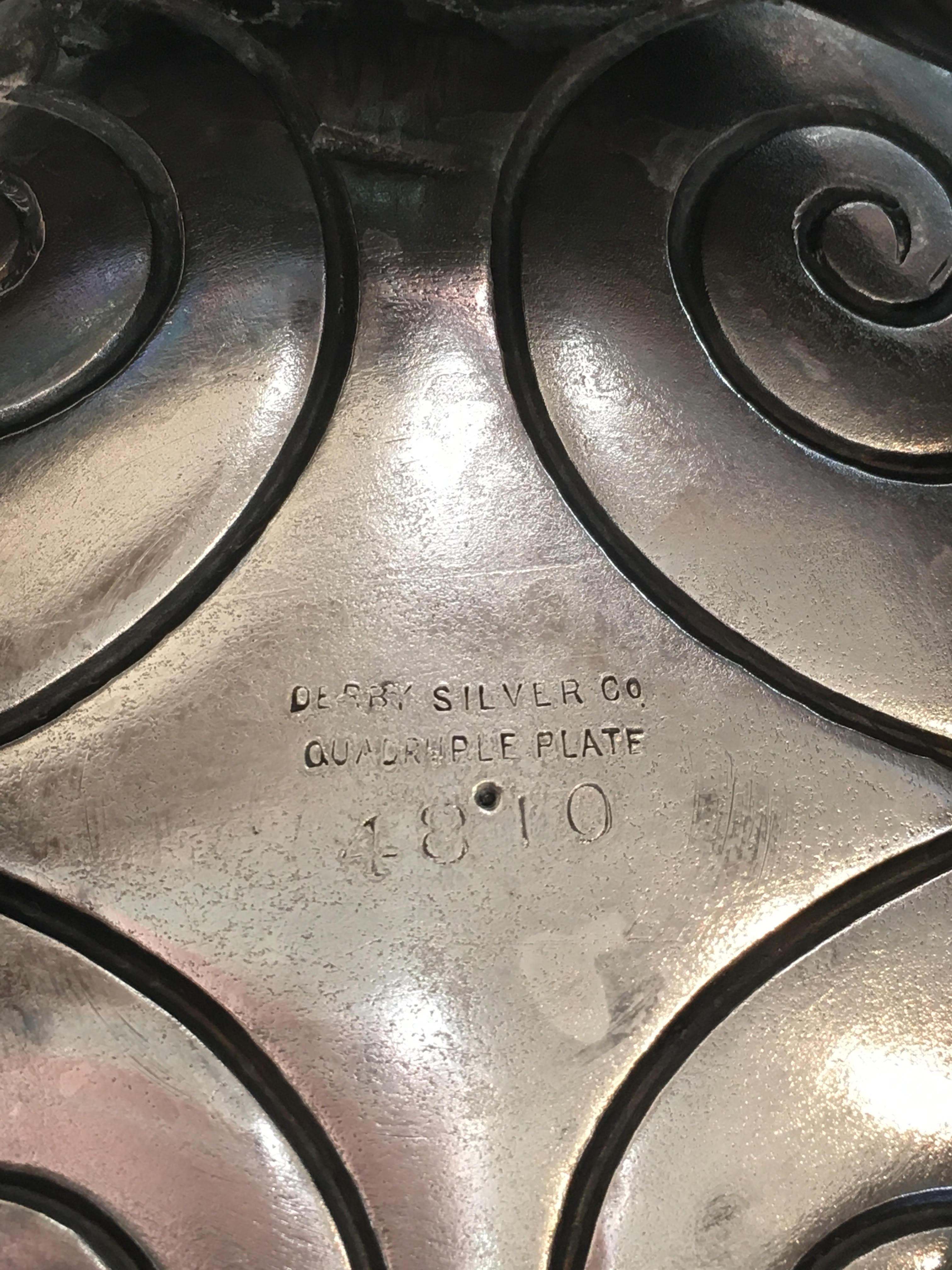 Antique Derby Victorian Silver Plate Squirrel Nut Dish 4