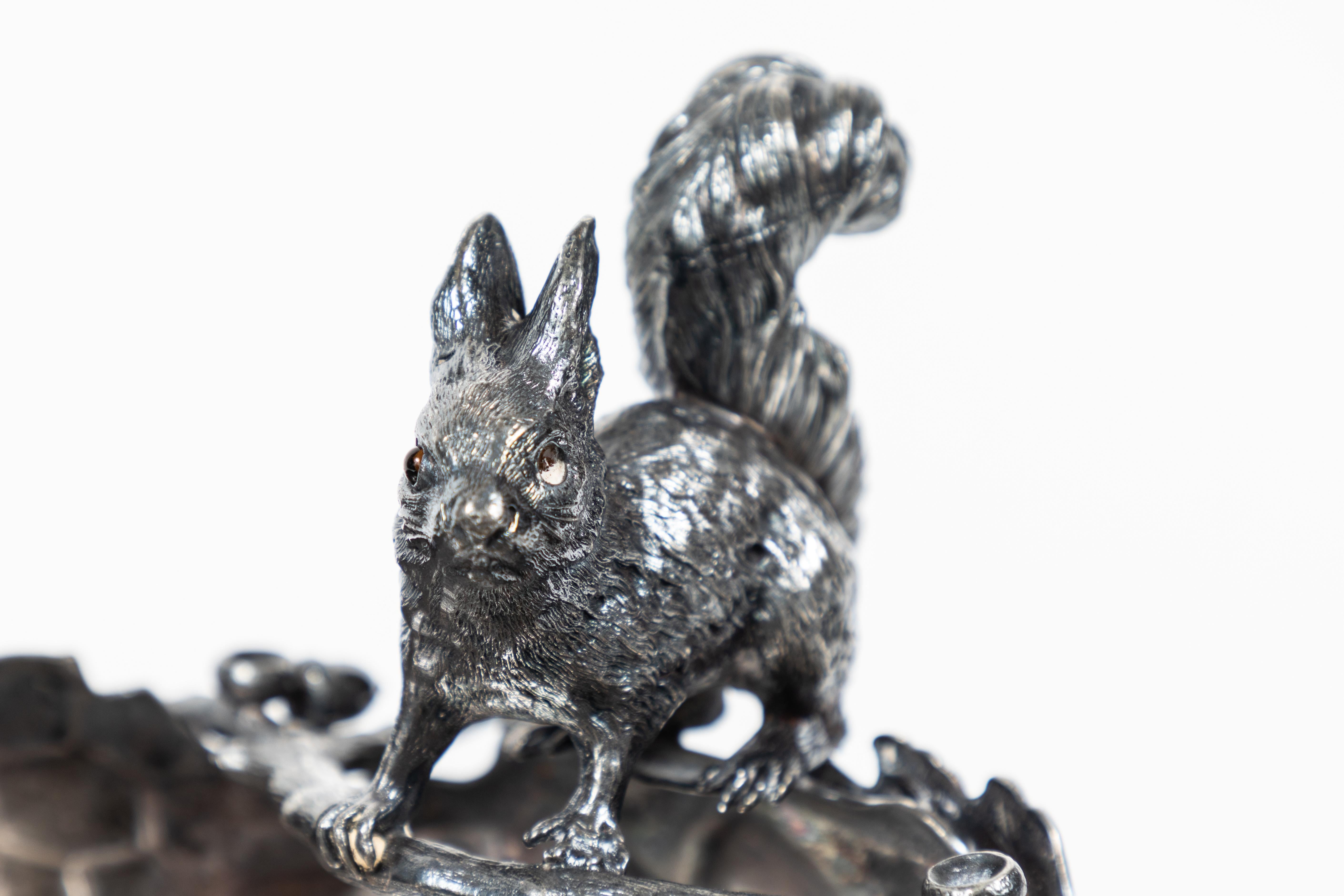Antique Derby Victorian Silver Plate Squirrel Nut Dish 1