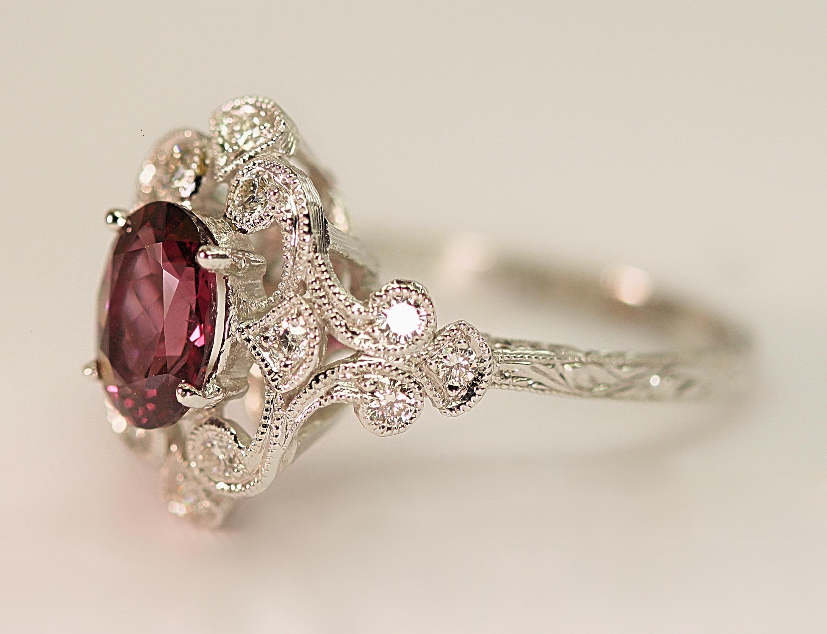 garnet diamond ring