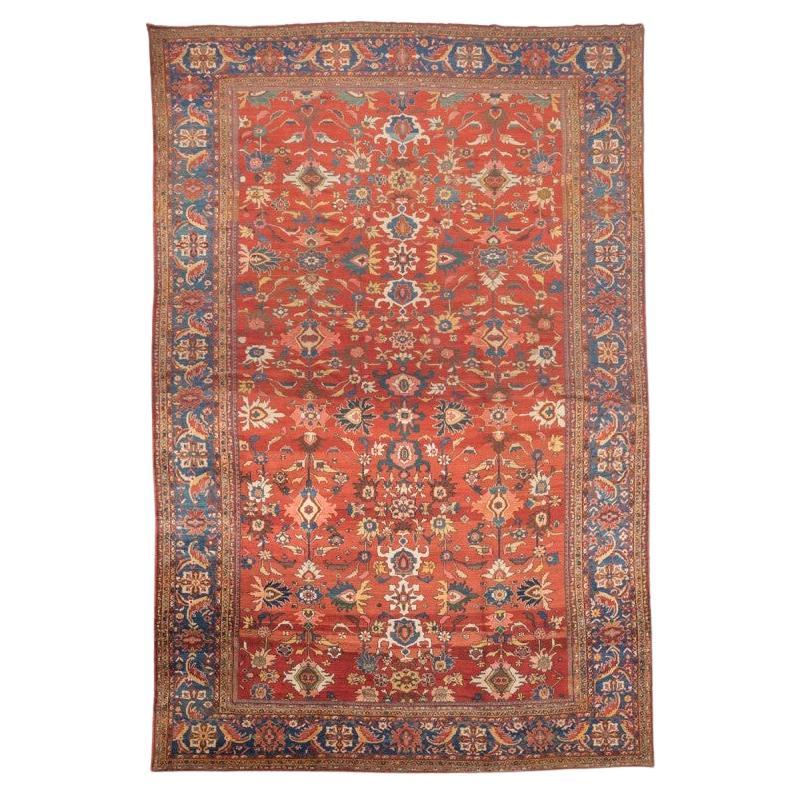 Antique Design Wool Rug Ziegler Sultanabad, circa 1890 For Sale