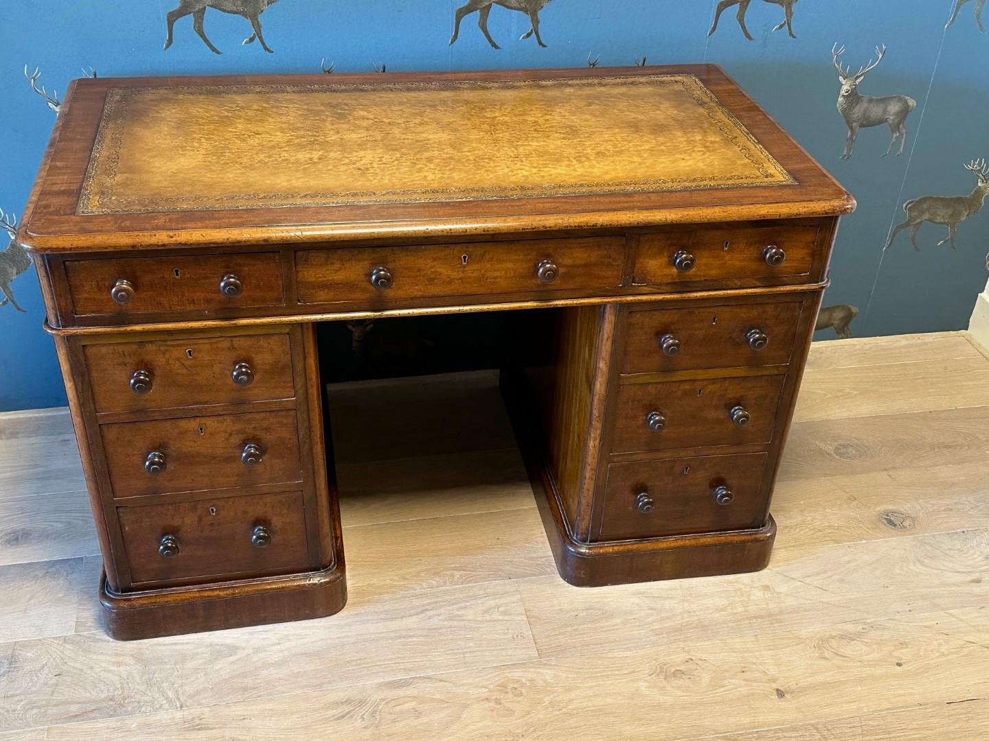 Mid-19th Century Antique Desk from maker Maple & Co For Sale