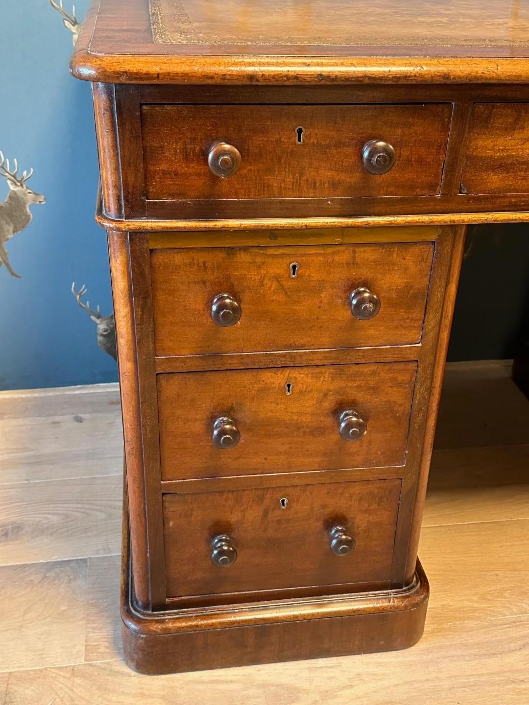 Mahogany Antique Desk from maker Maple & Co For Sale