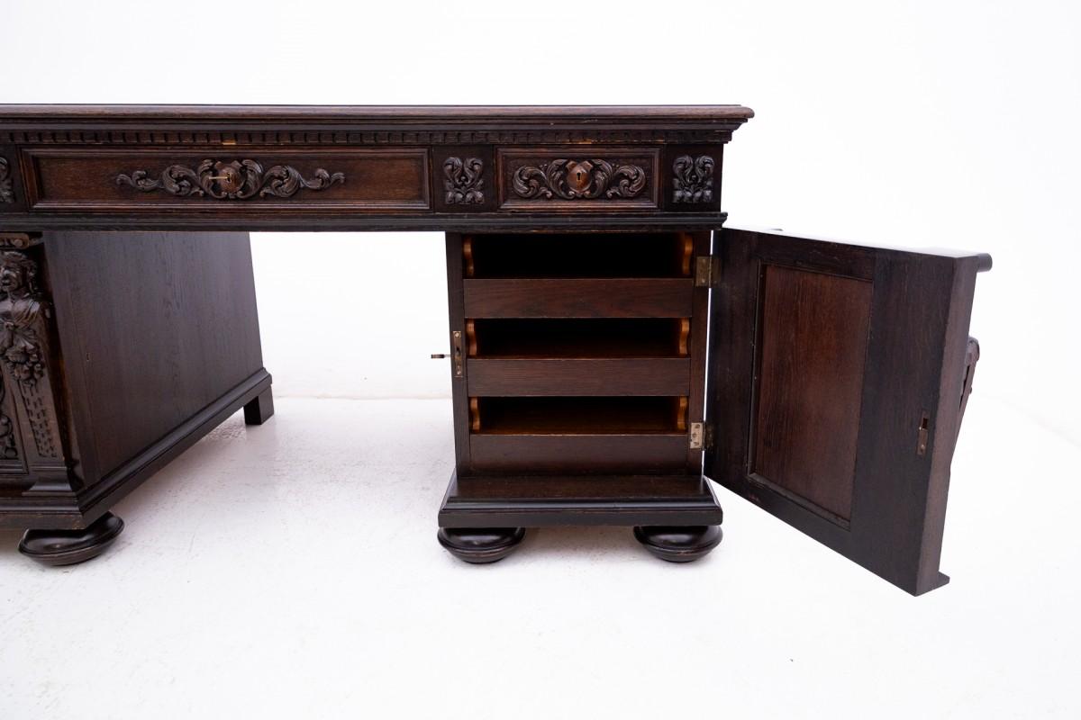 Bureau antique de la fin du XIXe siècle, Europe de l'Ouest. Bon état - En vente à Chorzów, PL