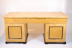 Antique Desk In Birch Wood & Intarsia From 1840s