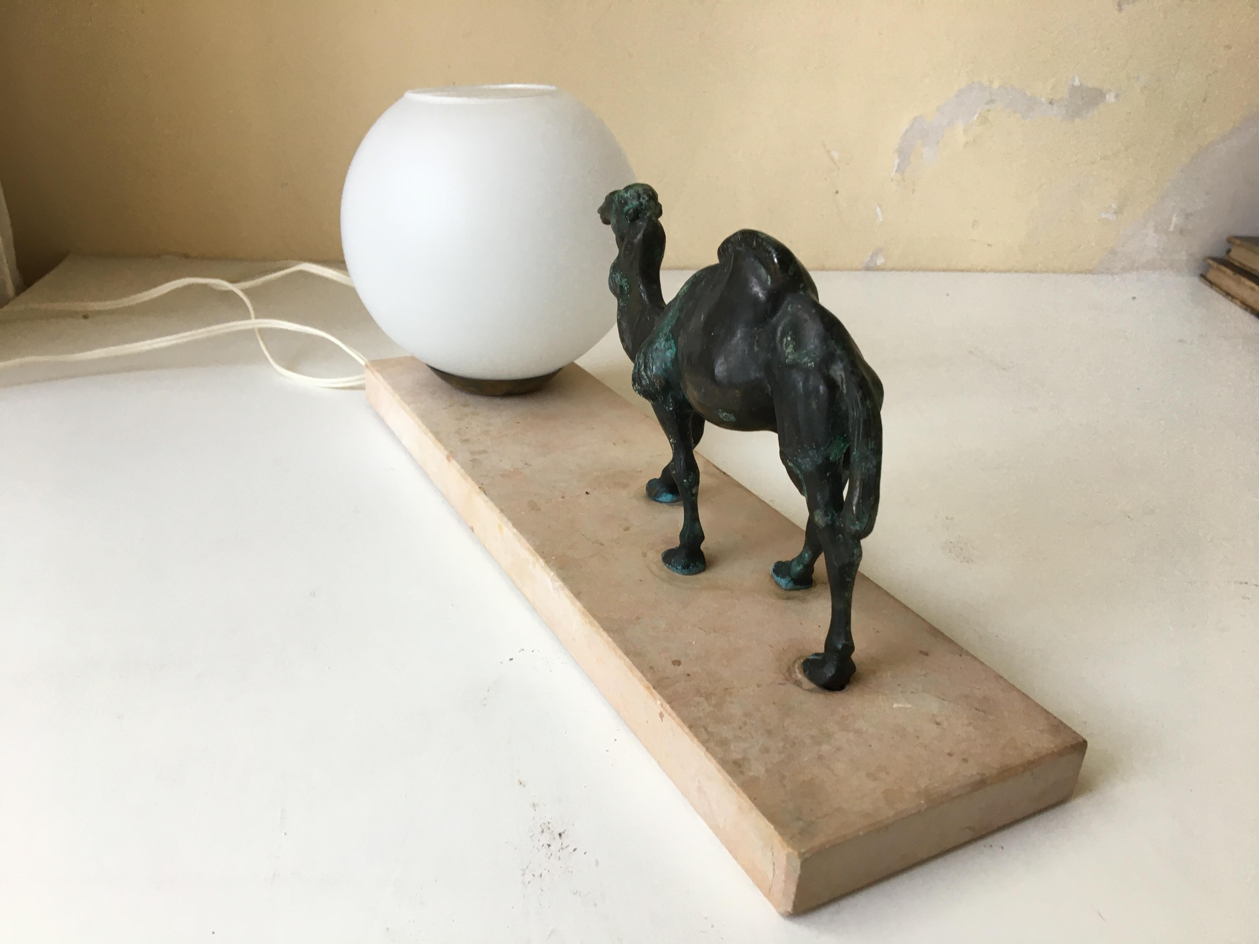 Mid-20th Century Antique Desk lamp Table lamp Art Deco with Camel For Sale