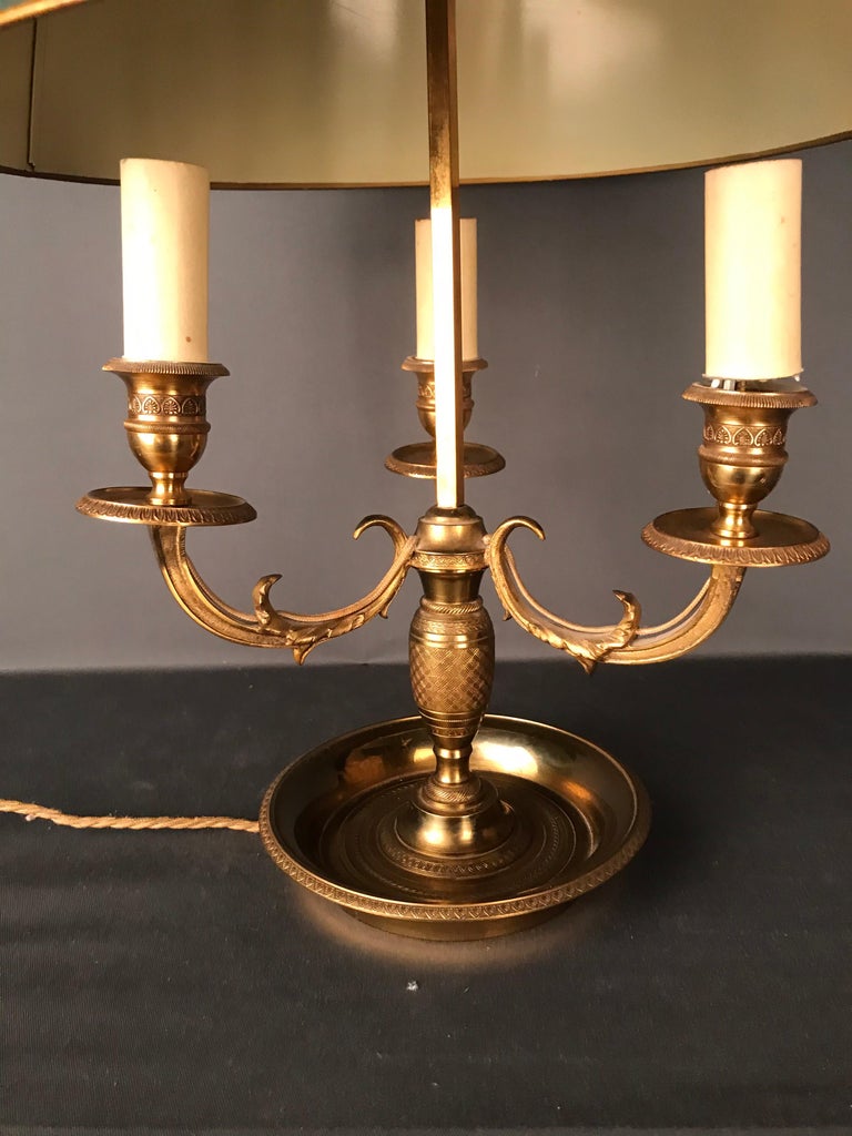Antique Desk Lamp / Table Lamp Empire circa 1900, GoldPlated Bronze