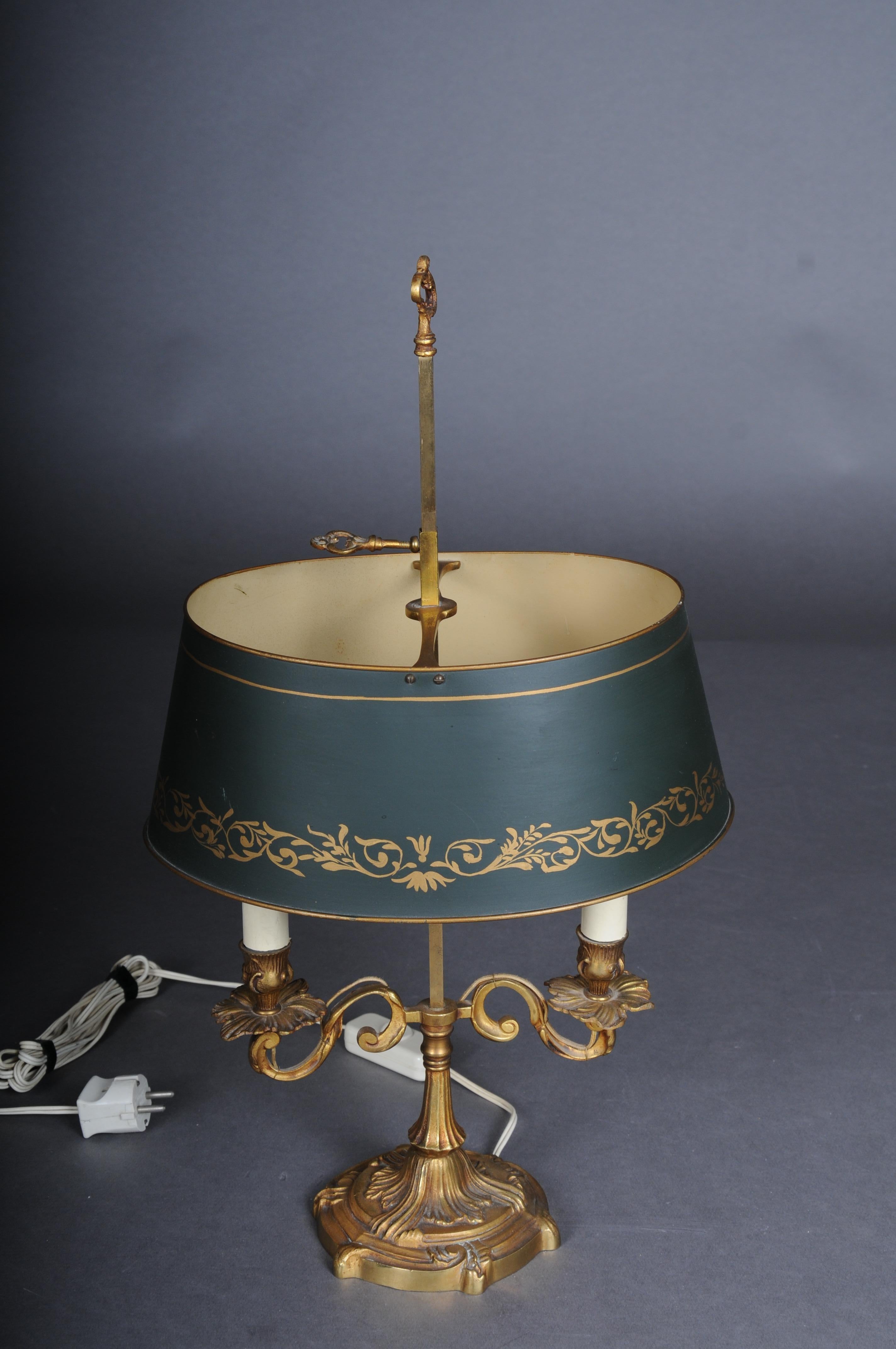 Lampe de bureau d'antiquités Empire vers 1900, bronze plaqué or en vente 4