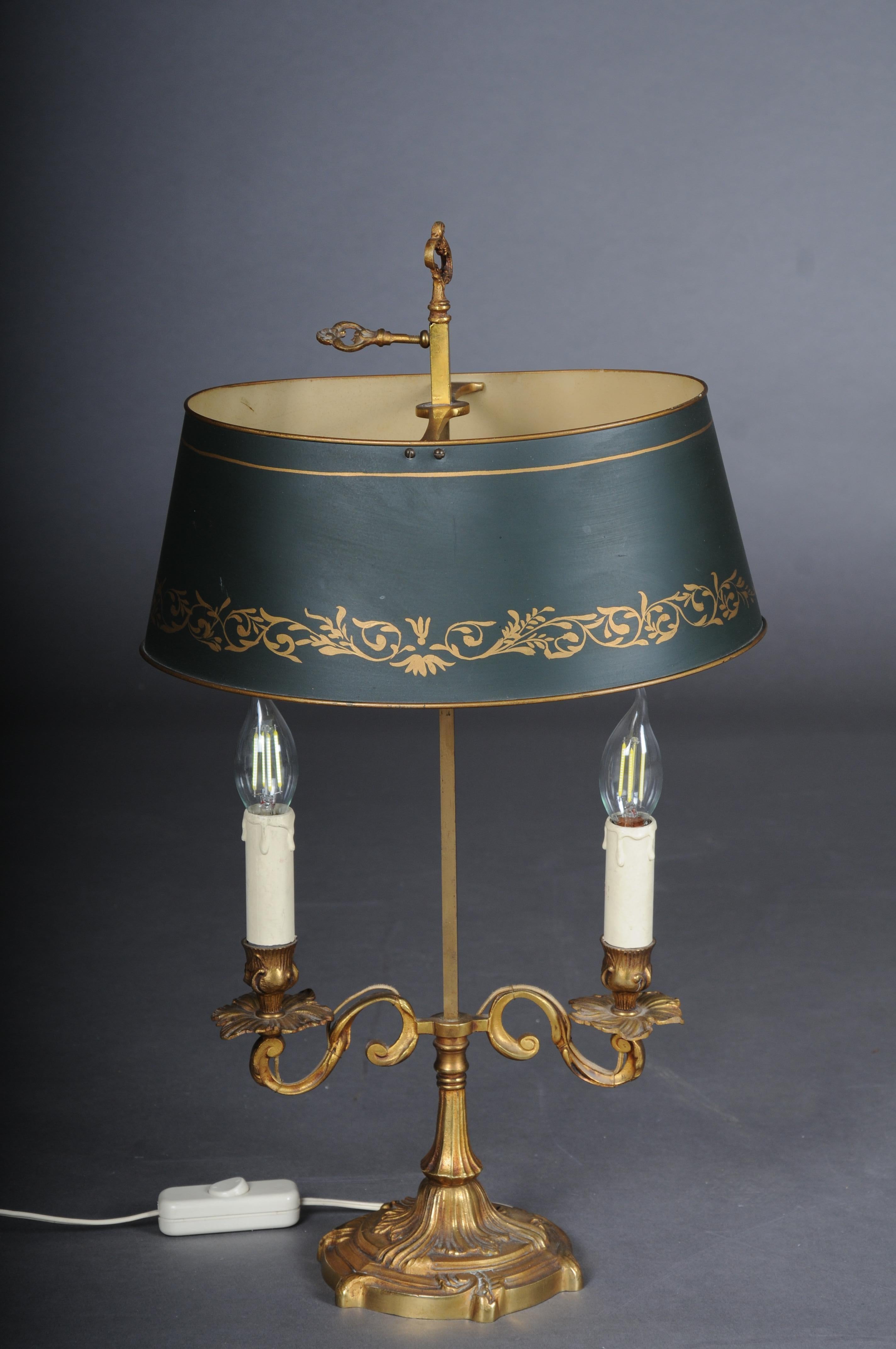 Lampe de bureau d'antiquités Empire vers 1900, bronze plaqué or en vente 5