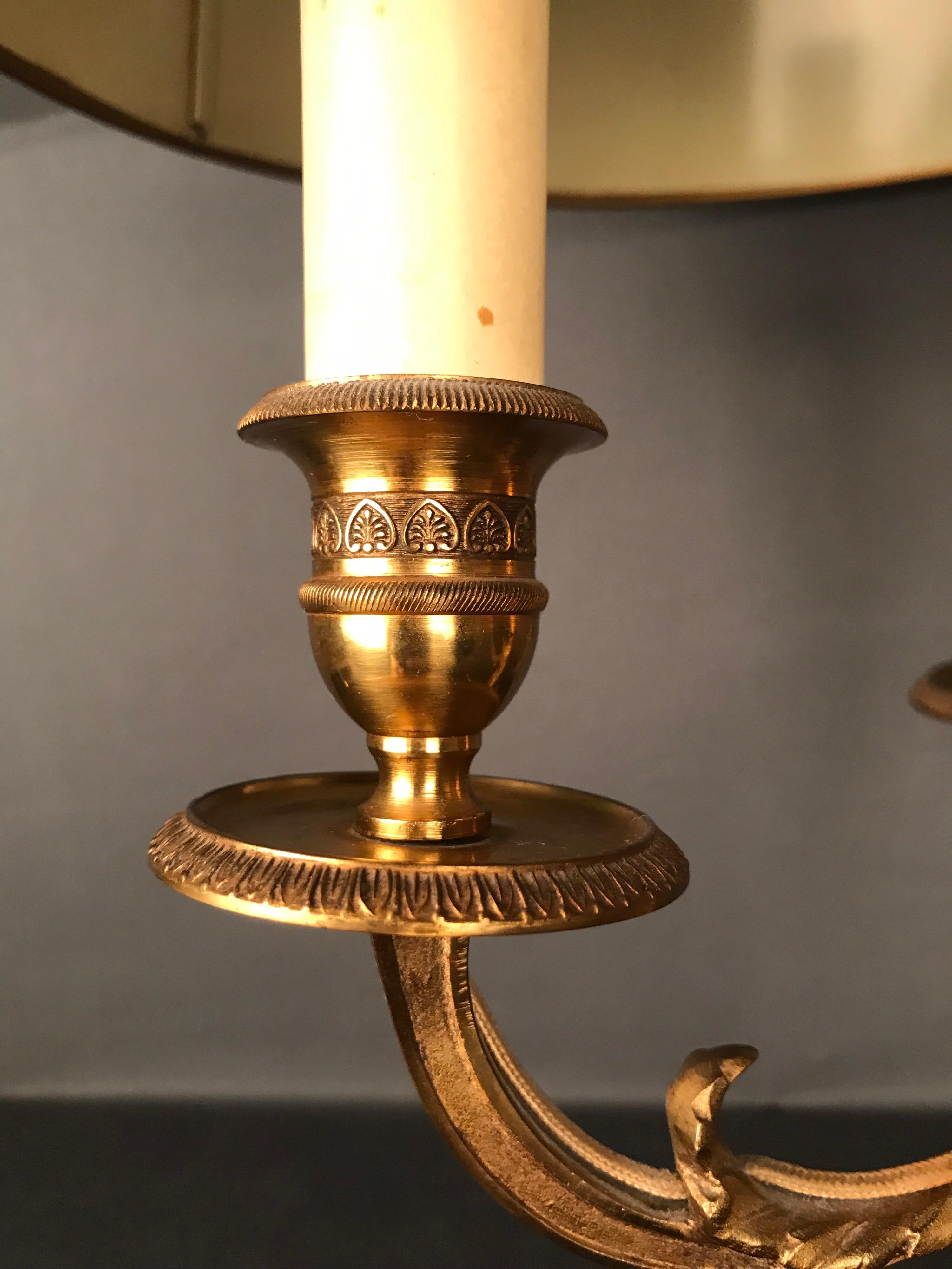 Gilt Antique Desk Lamp / Table Lamp Empire circa 1900, Gold-Plated Bronze