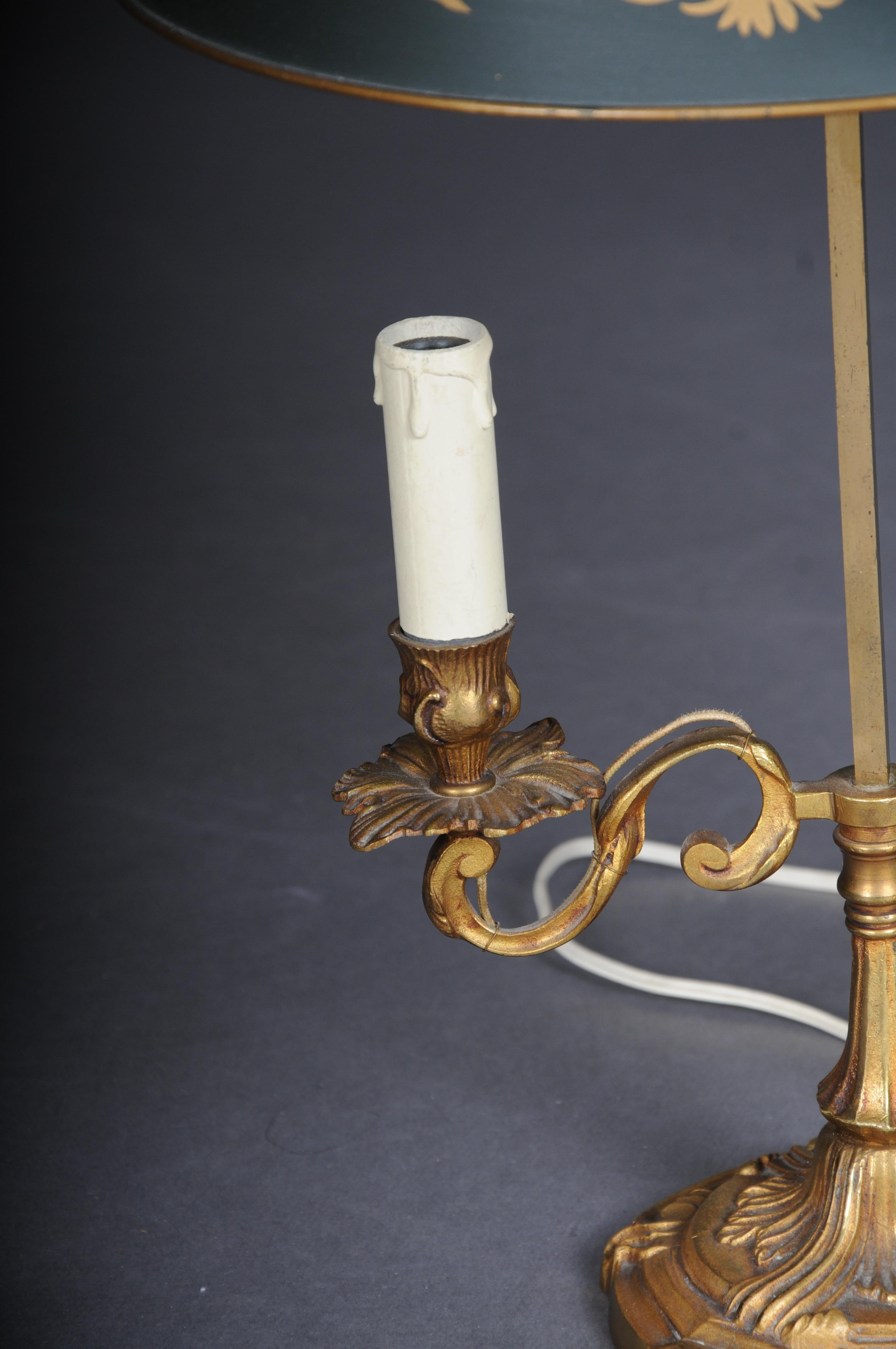 Doré Lampe de bureau d'antiquités Empire vers 1900, bronze plaqué or en vente