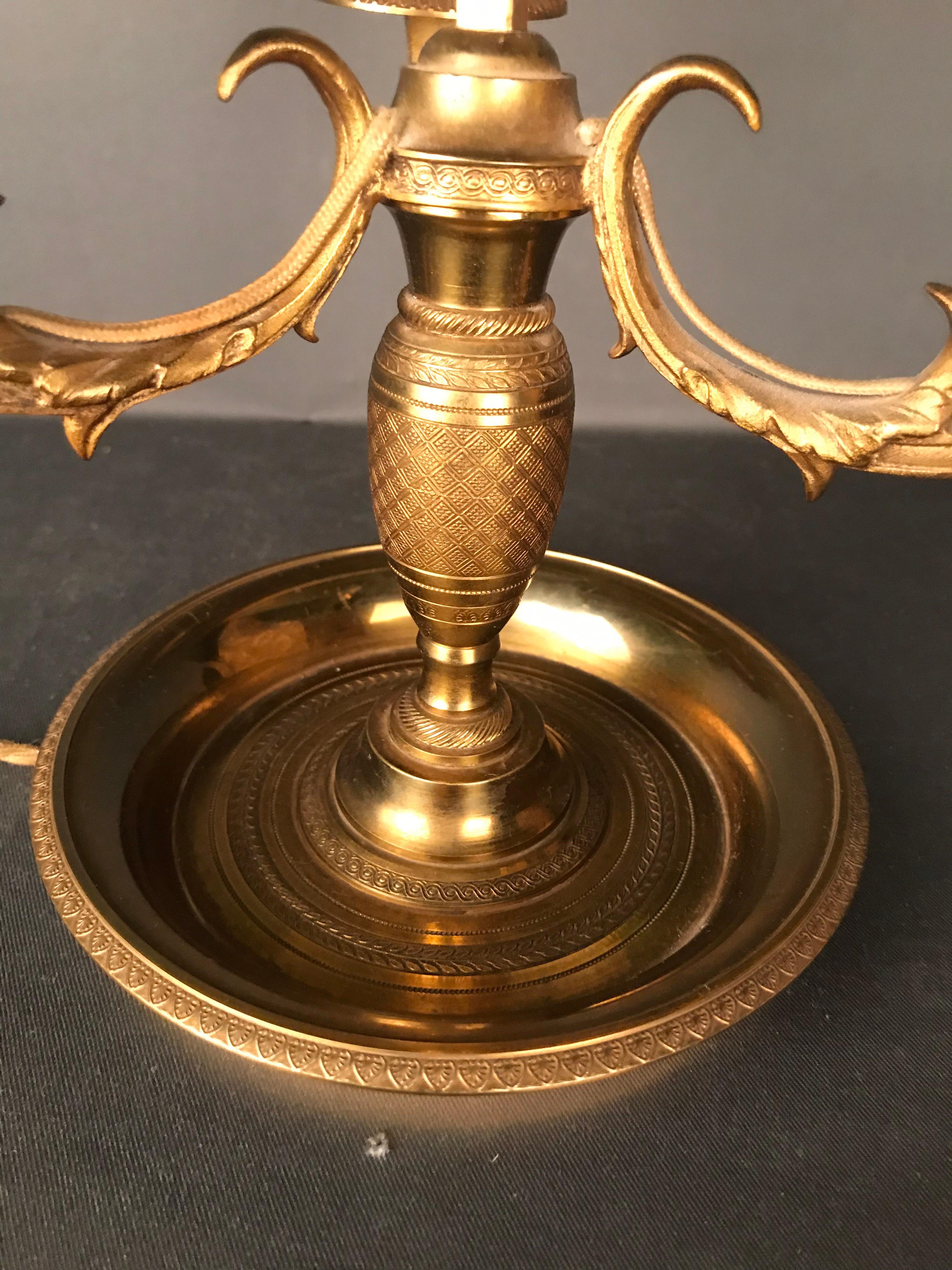 Antique Desk Lamp / Table Lamp Empire circa 1900, Gold-Plated Bronze In Good Condition In Berlin, DE