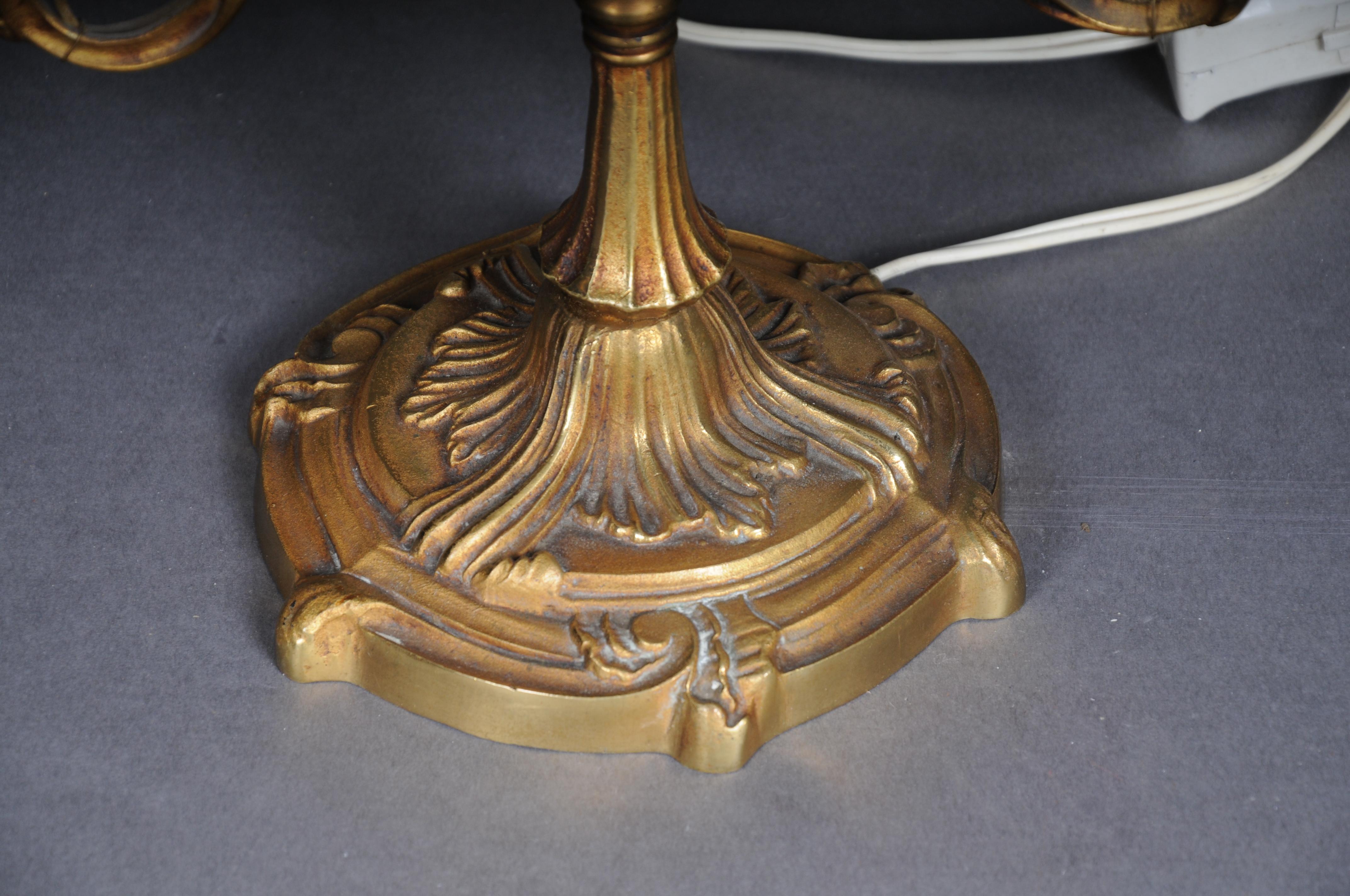 Lampe de bureau d'antiquités Empire vers 1900, bronze plaqué or Bon état - En vente à Berlin, DE