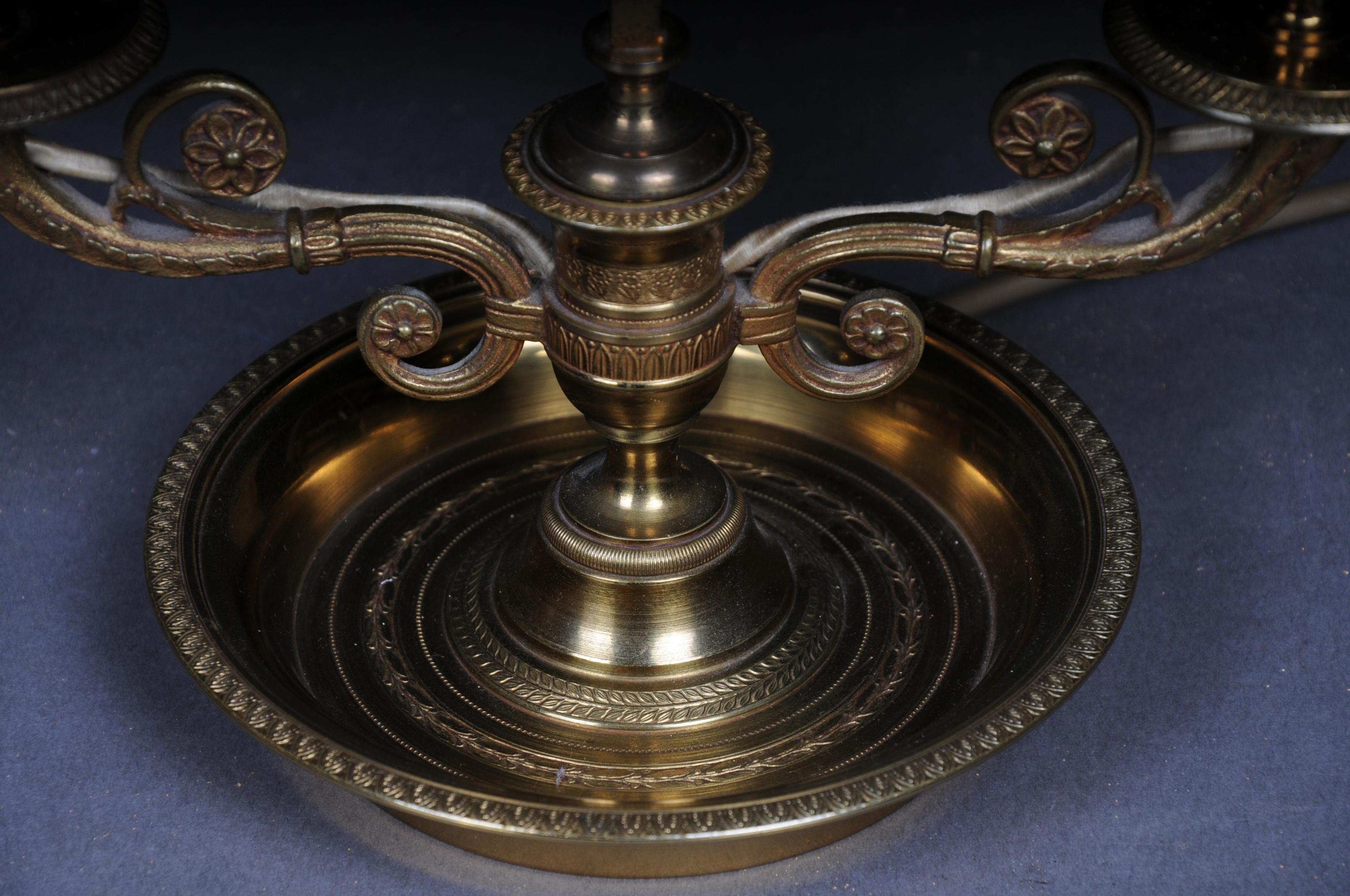 Brass Antique Desk Lamp / Table Lamp Empire circa 1900, Gold-Plated Bronze
