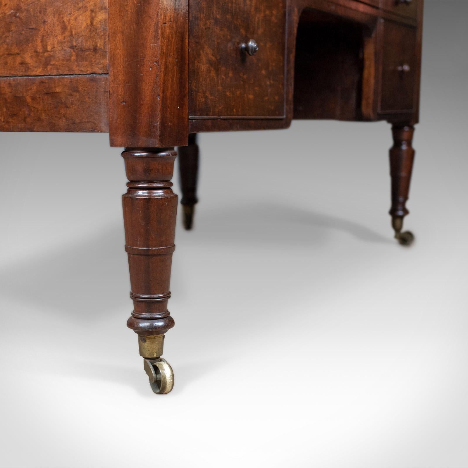 Antique Desk, Large, English, William IV, Mahogany, Kneehole, circa 1835 6