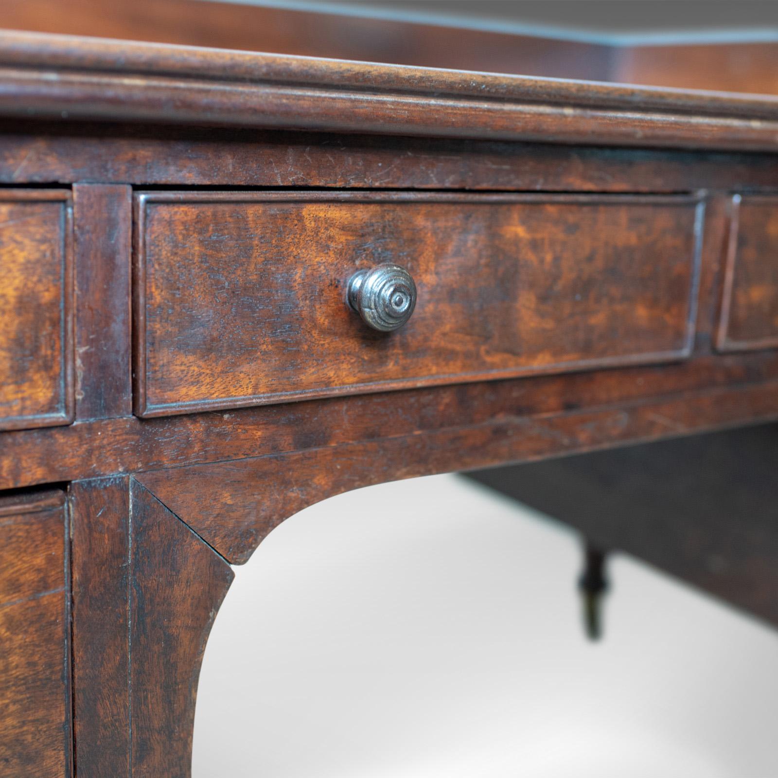 Antique Desk, Large, English, William IV, Mahogany, Kneehole, circa 1835 4