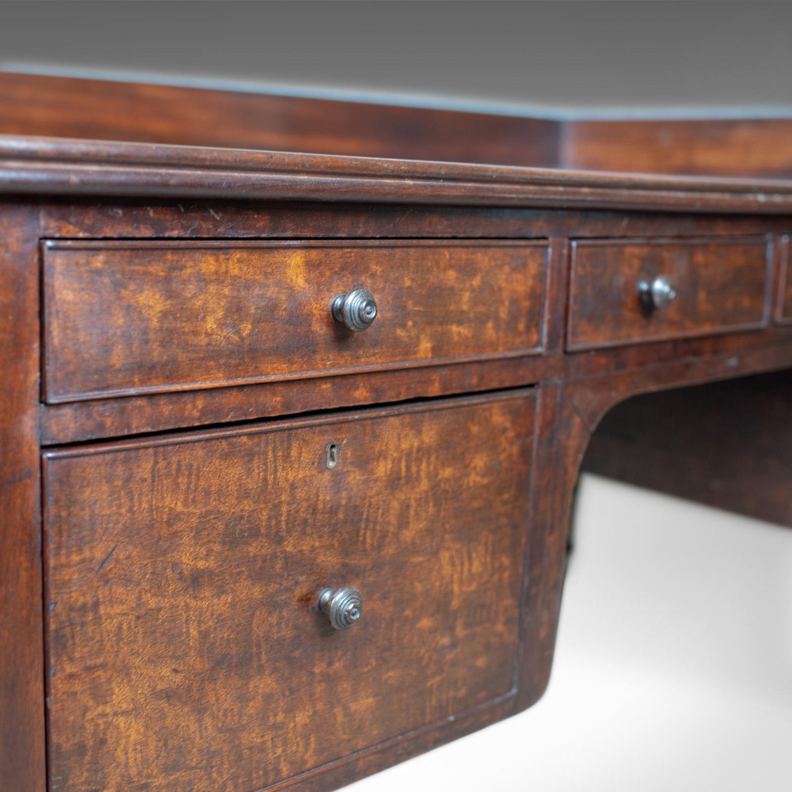 Antique Desk, Large, English, William IV, Mahogany, Kneehole, circa 1835 5