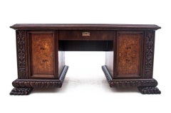 Antique Desk on Lion Legs, Western Europe, Around 1910, After Renovation