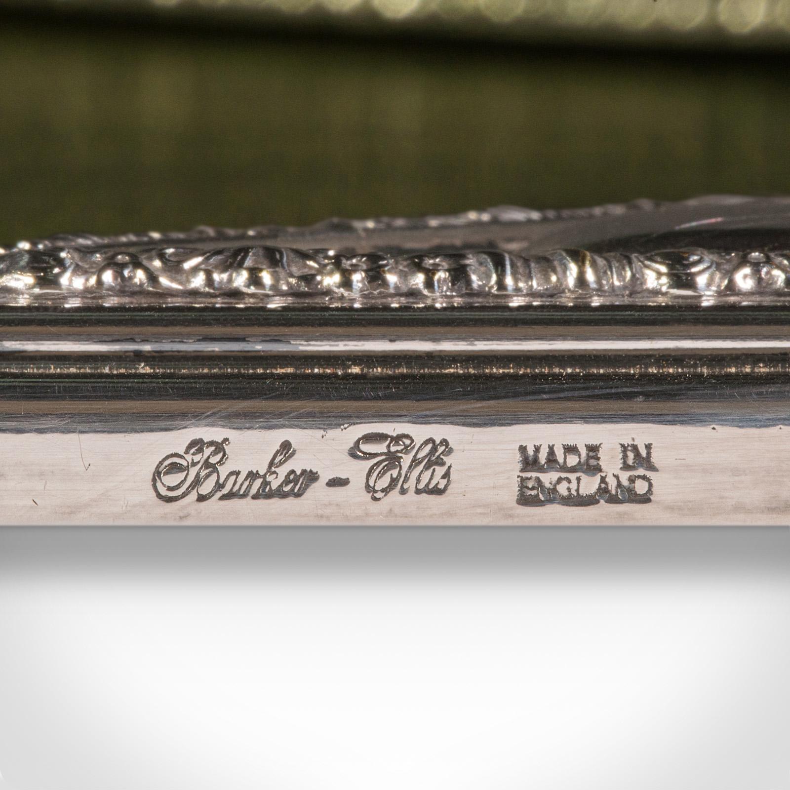 Antique Desk Pad, English, Leather, Silver Plate, Writing Blotter, circa 1920 2
