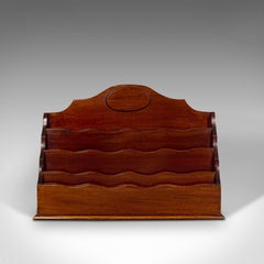 Antique Desk Tidy, English, Mahogany, Letter, Stationery Rack, Edwardian