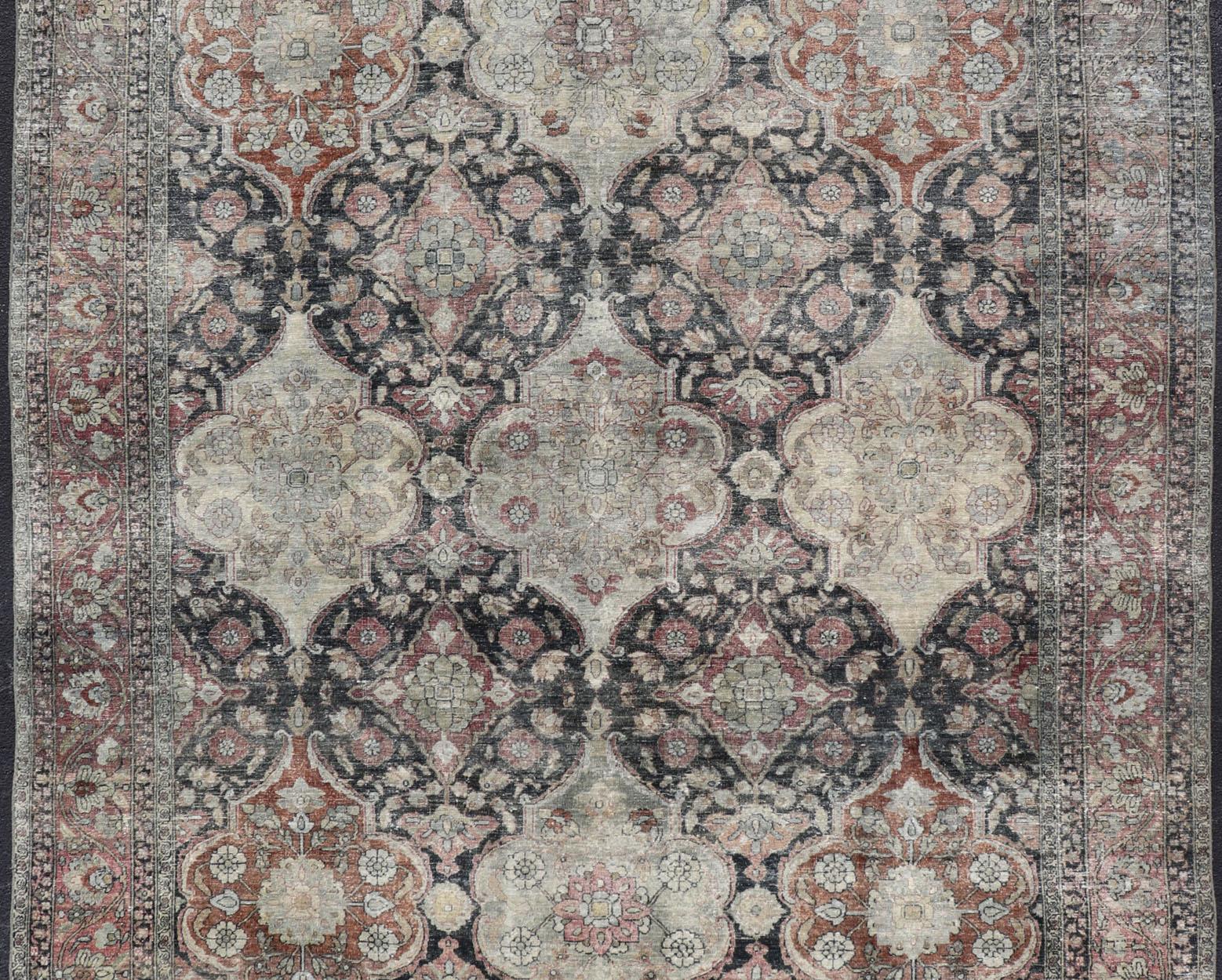 grey and copper rug