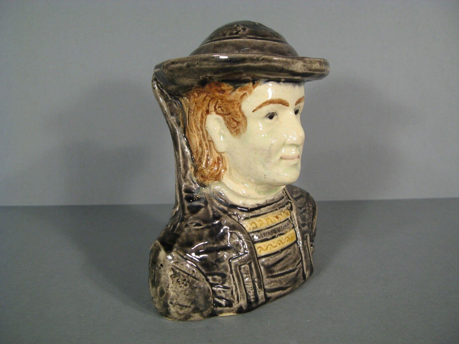 Empire Antique Desvres Faïence Piggy Bank Bust of Breton by Francis Masse - 1Y171