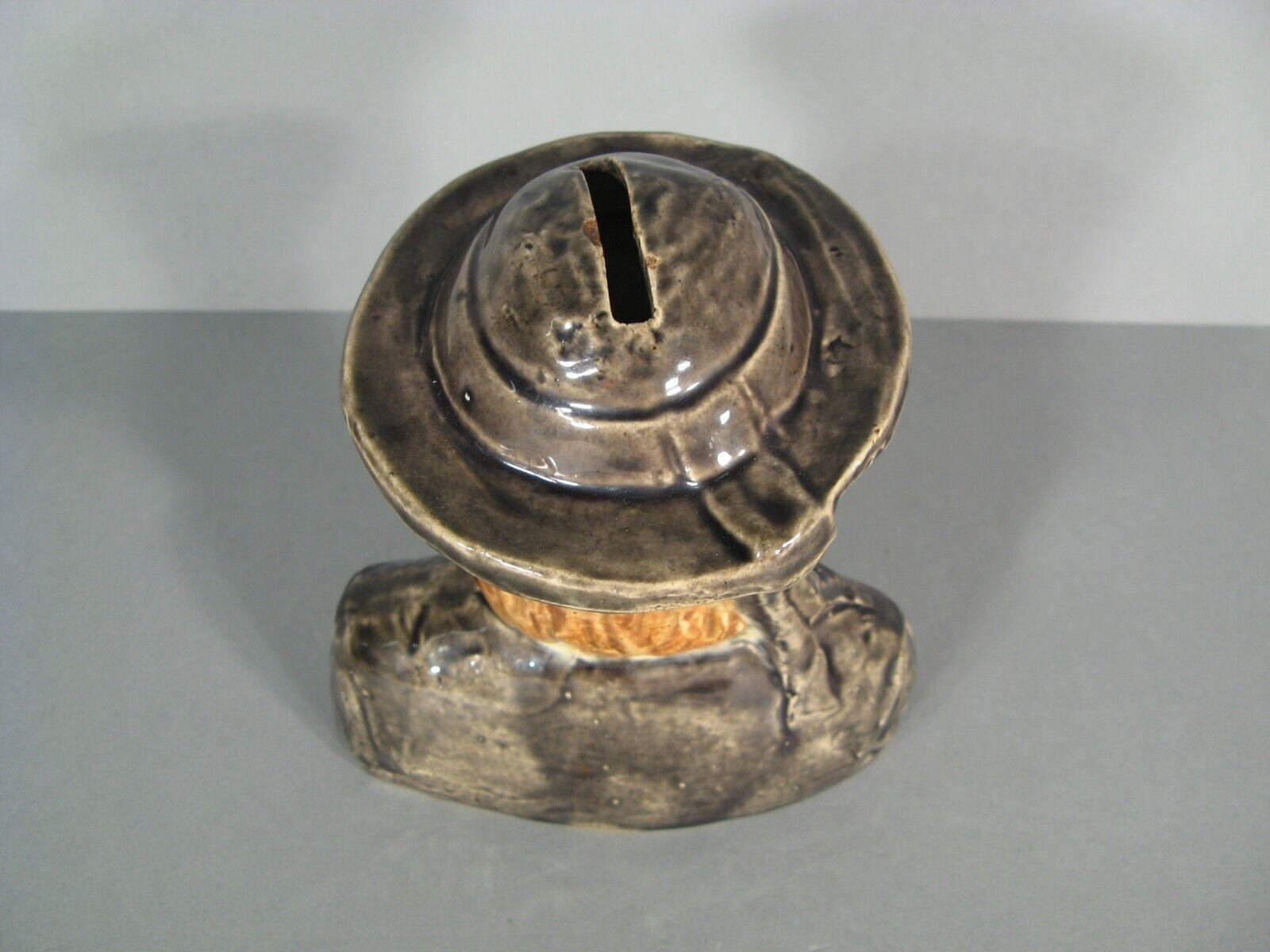 20th Century Antique Desvres Faïence Piggy Bank Bust of Breton by Francis Masse - 1Y171