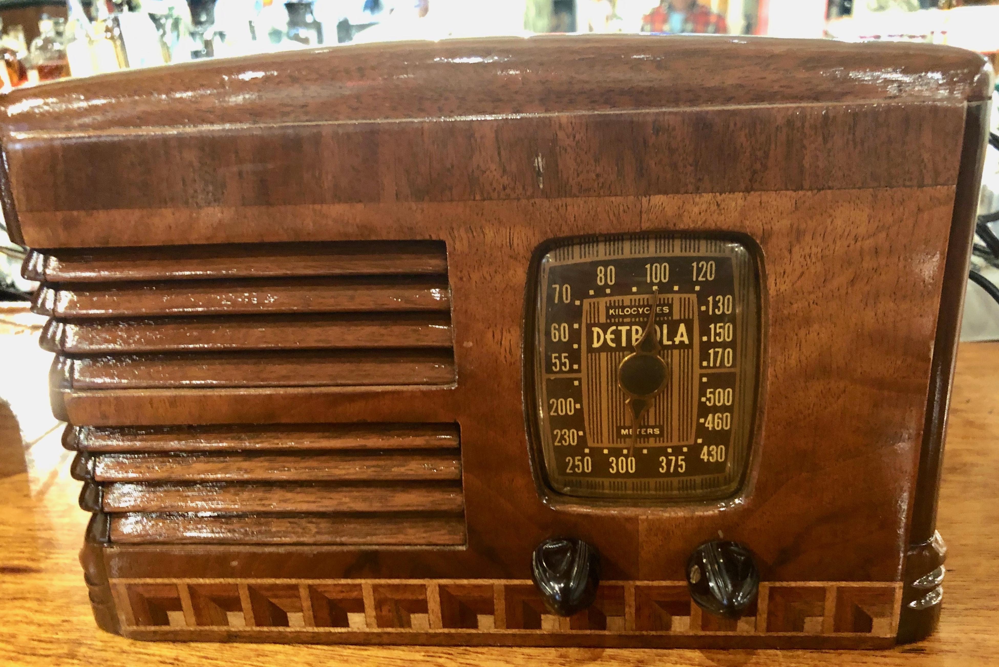 retro wooden radio
