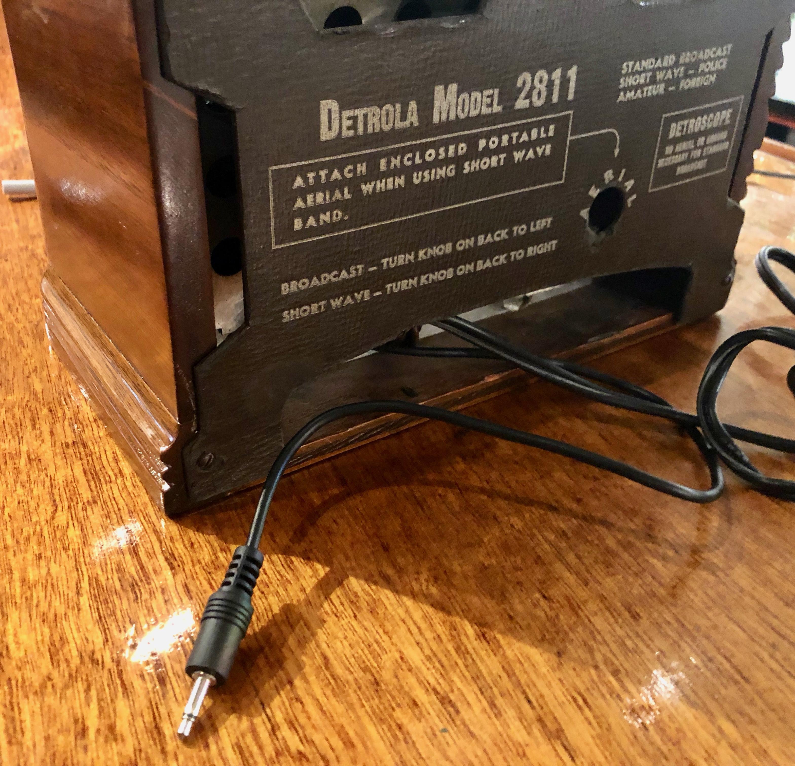 American Antique Detrola Rare Fancy Wood Restored Bluetooth Tube Radio