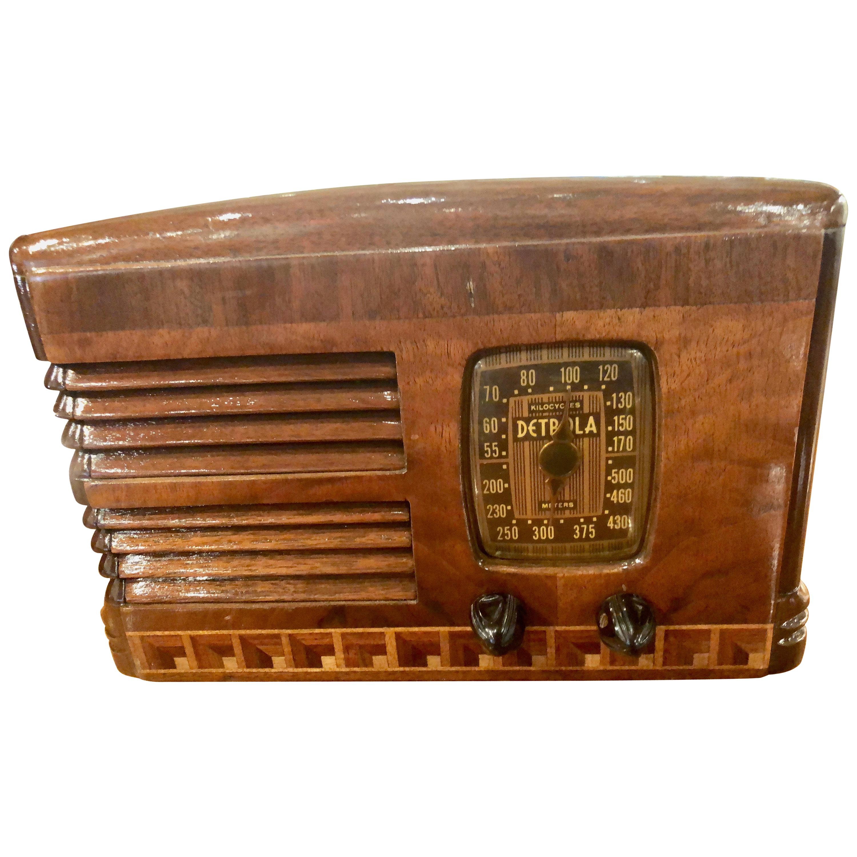 Antique Detrola Rare Fancy Wood Restored Bluetooth Tube Radio