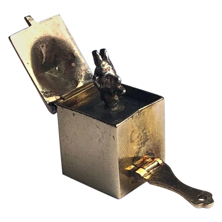 Antique Devil Jack in the Box 9 Carat Gold Charm For Sale