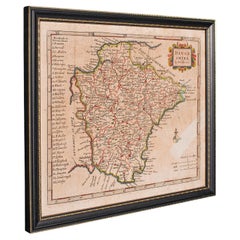 Antique Devonshire Map, English Framed Robert Morden Devon Cartography, Georgian