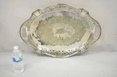 Antico piatto da portata smerlato D&H England Victorian Silver Plated Bar Tray