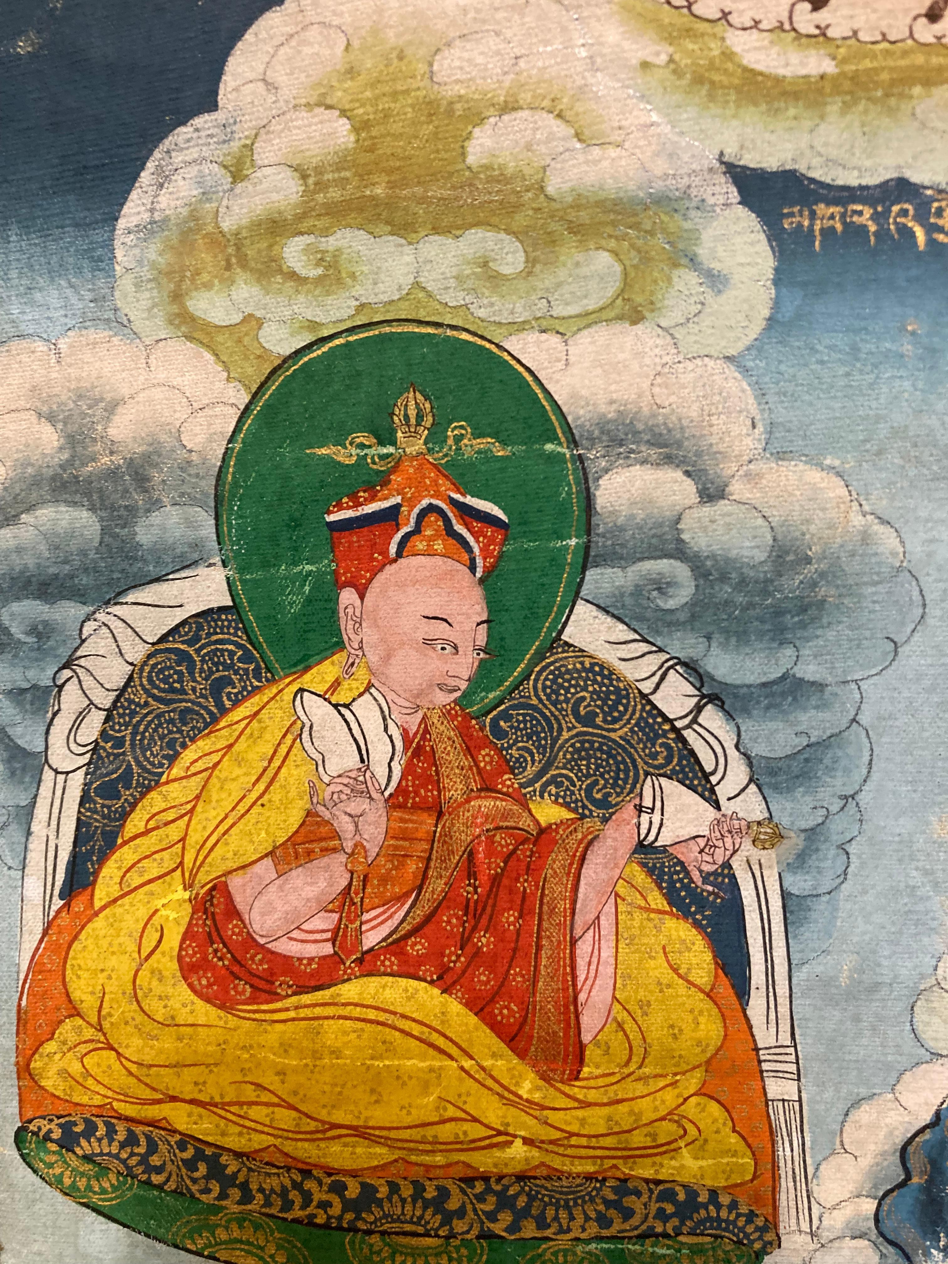 Tibetan Antique Dharma Protector Dharmapala Thangka Tapestry, 1920s For Sale