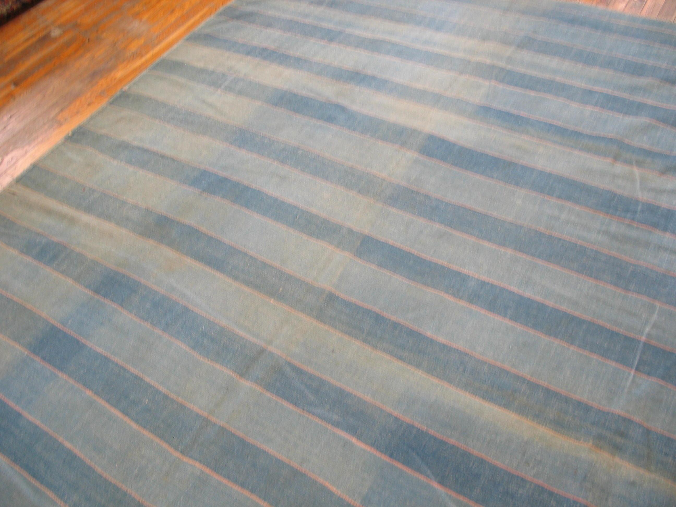 Alfombra Dhurrie de algodón indio de principios del siglo XX ( 7'2