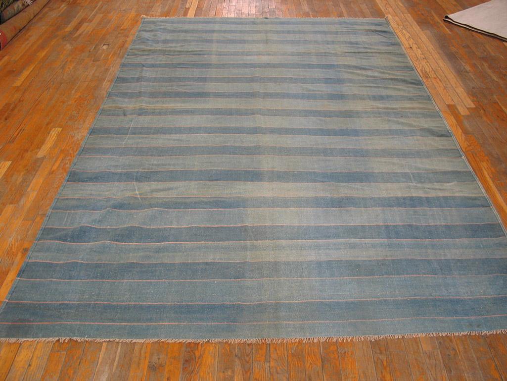 Alfombra Dhurrie de algodón indio de principios del siglo XX ( 7'2