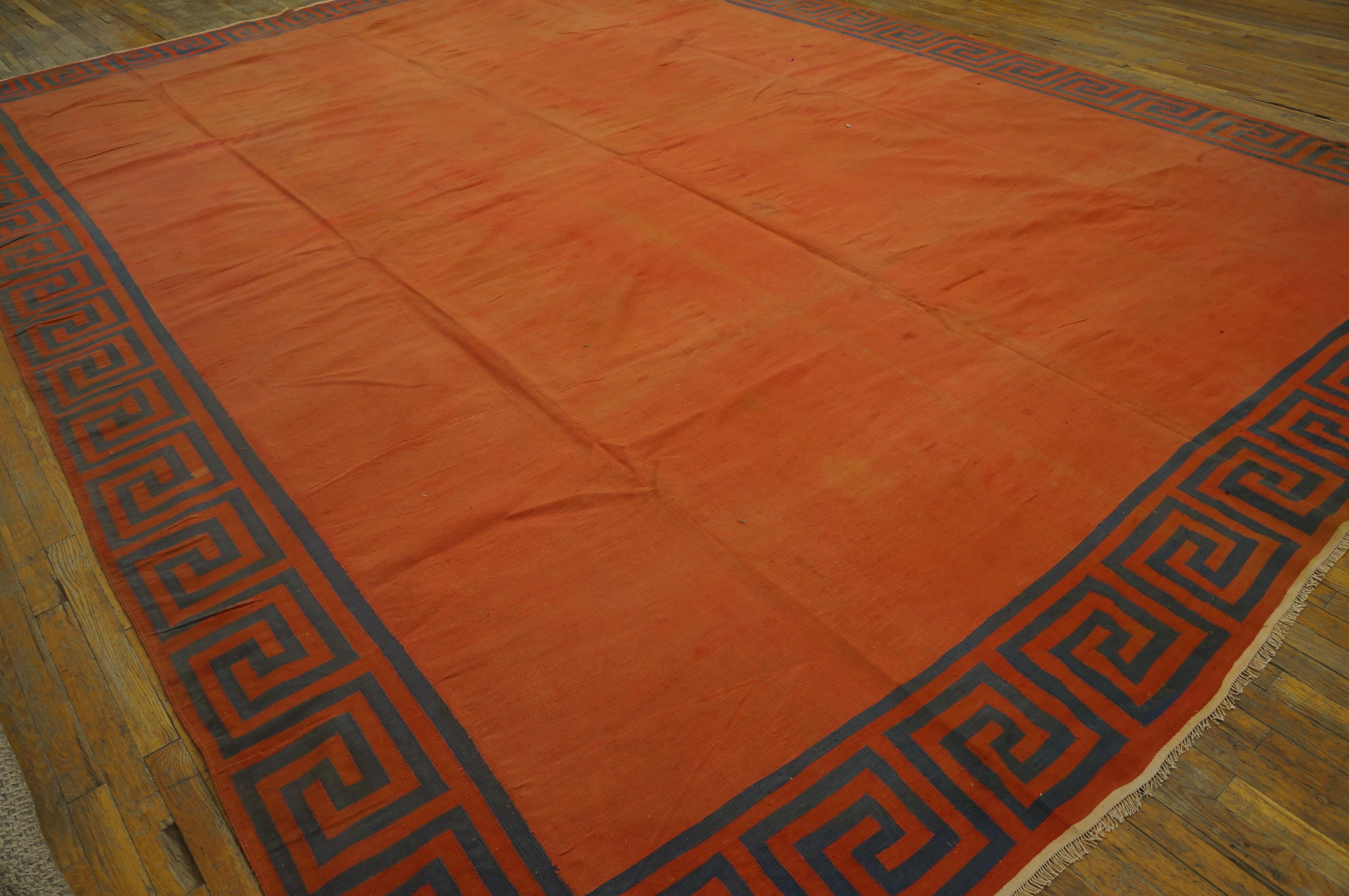 Hand-Woven Antique Dhurrie Indian Rug For Sale