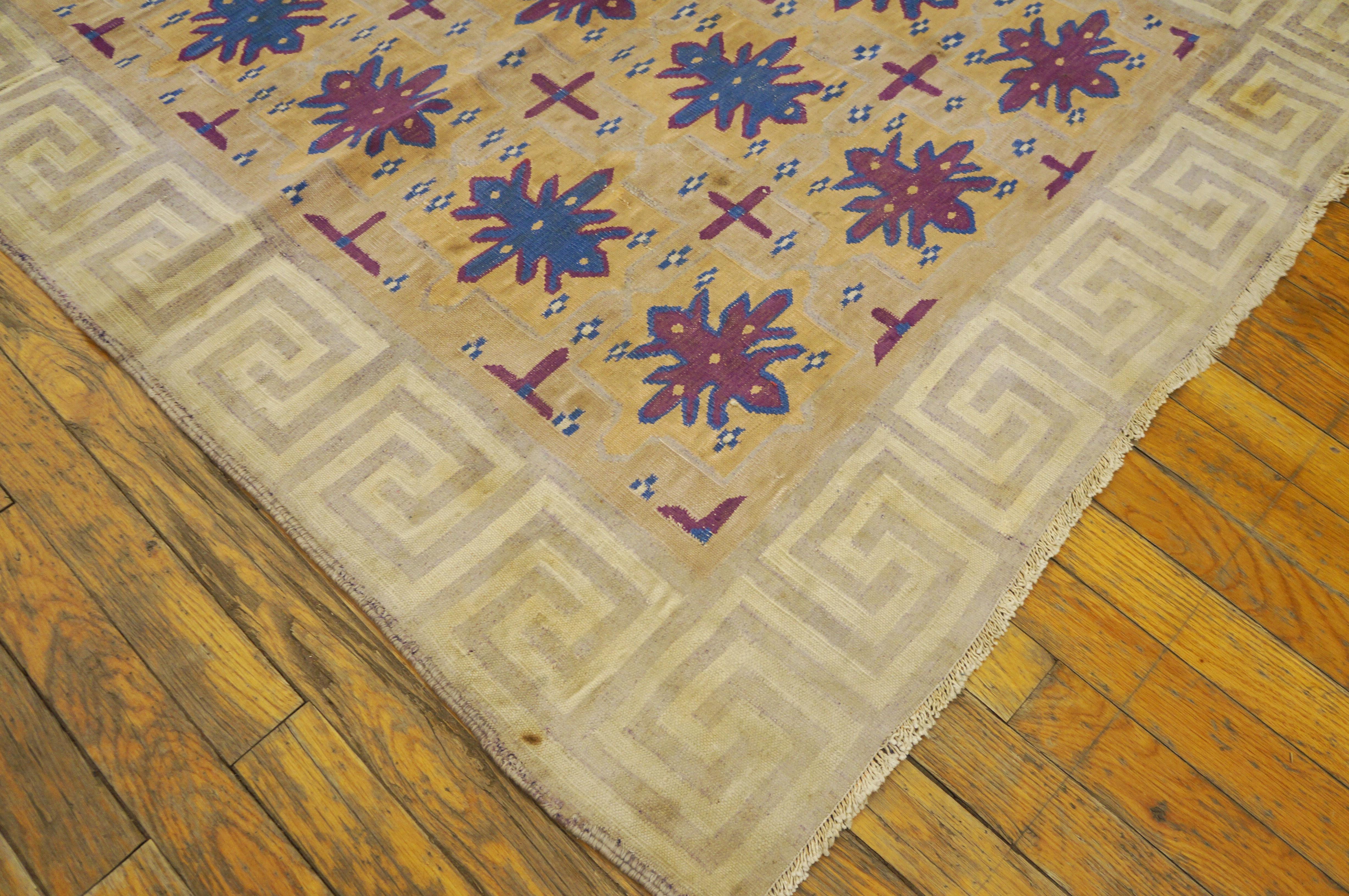 Early 20th Century Indian Cotton Dhurrie Carpet ( 3'8