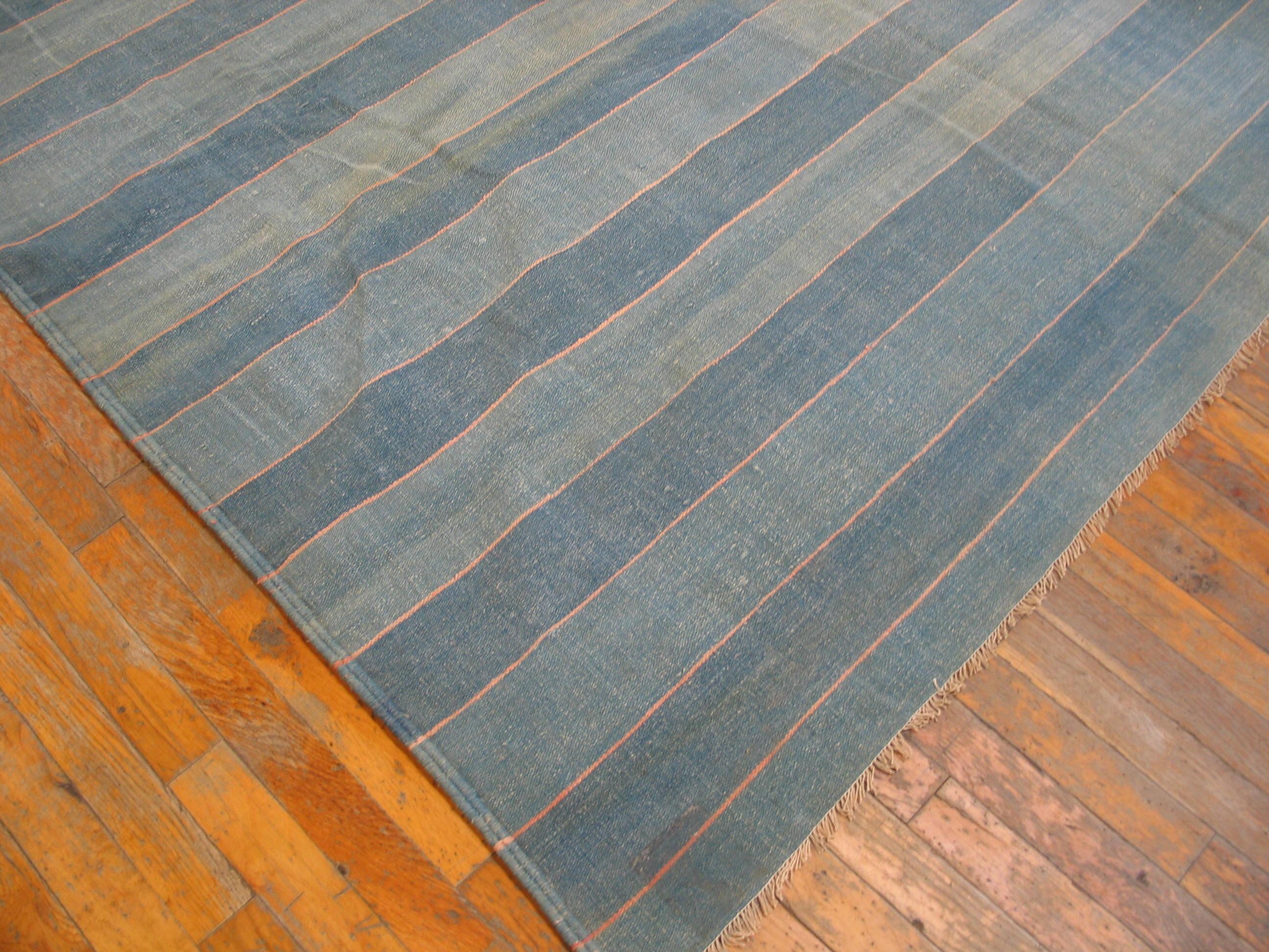 Alfombra Dhurrie de algodón indio de principios del siglo XX ( 7'2