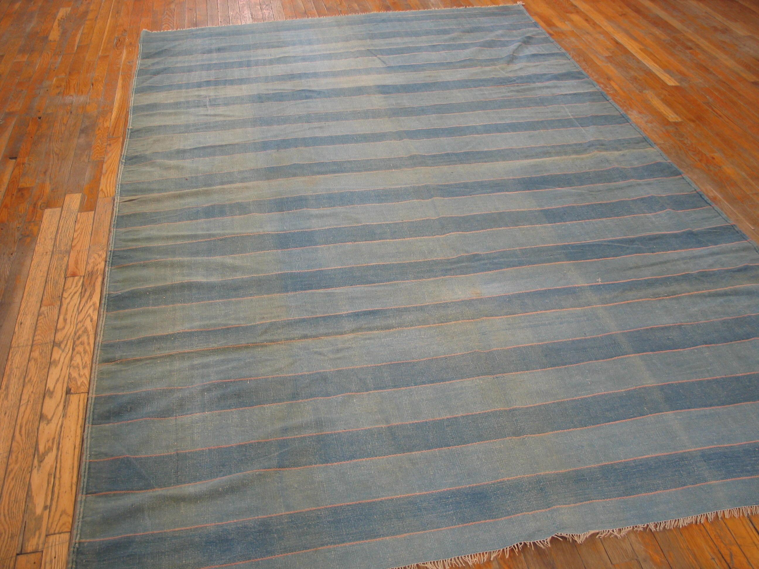 Alfombra Dhurrie de algodón indio de principios del siglo XX ( 7'2