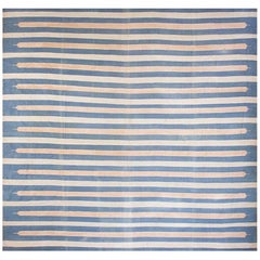 Antique 1930s Indian Cotton Dhurrie Carpet ( 13' 3" x 14' - 403 x 426 cm )