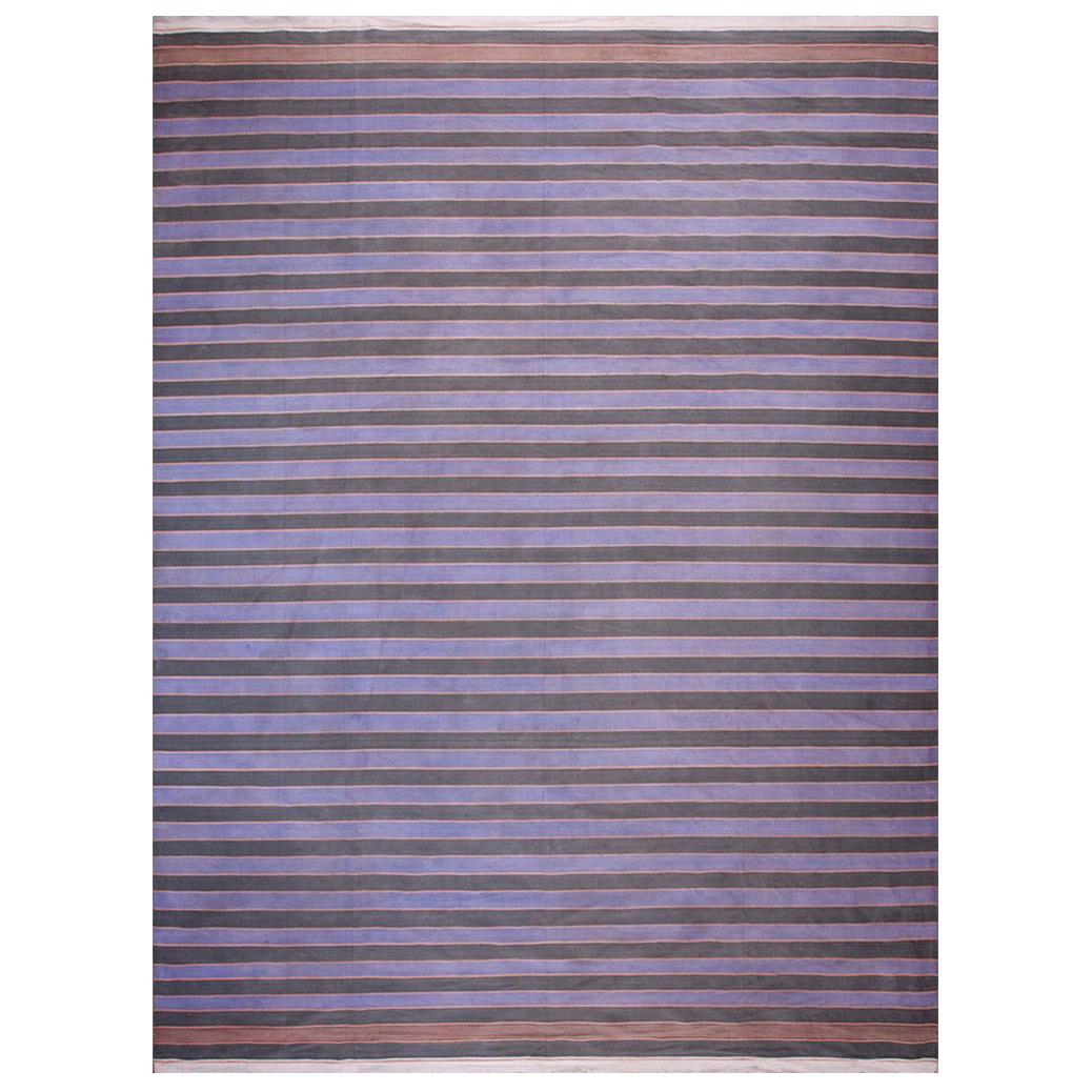 Indischer Dhurrie-Teppich aus Baumwolle des frühen 20. Jahrhunderts ( 11'5 x 15'8" - 348 x 478") im Angebot