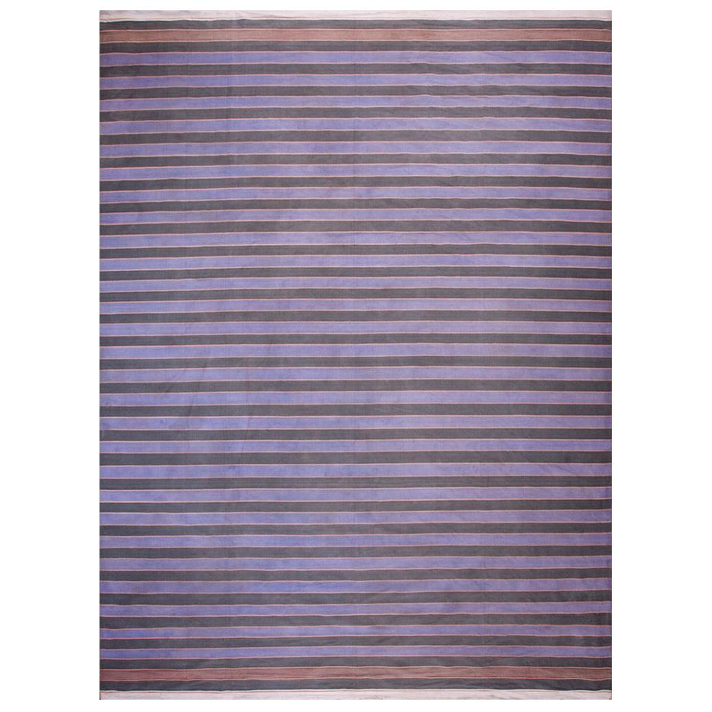 Tappeto Dhurrie in cotone indiano dei primi del Novecento ( 11'5 x 15'8" - 348 x 478 )